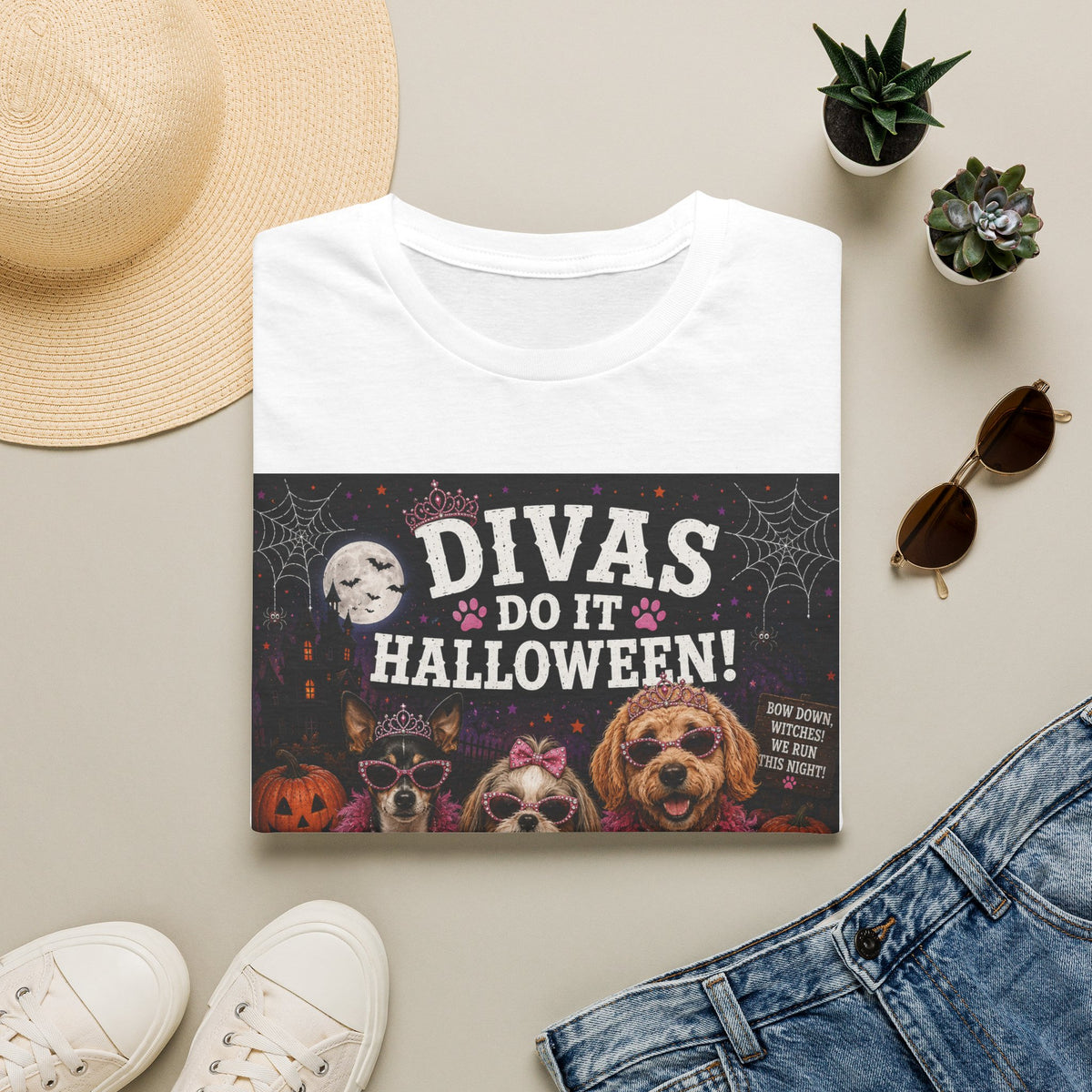 Funny Halloween Dog Shirt – Divas Do Halloween! | Glam Halloween Dog T-Shirt | Diva Dogs™ Collection | Cute Dog Lover Tee | Dog Mom Gift