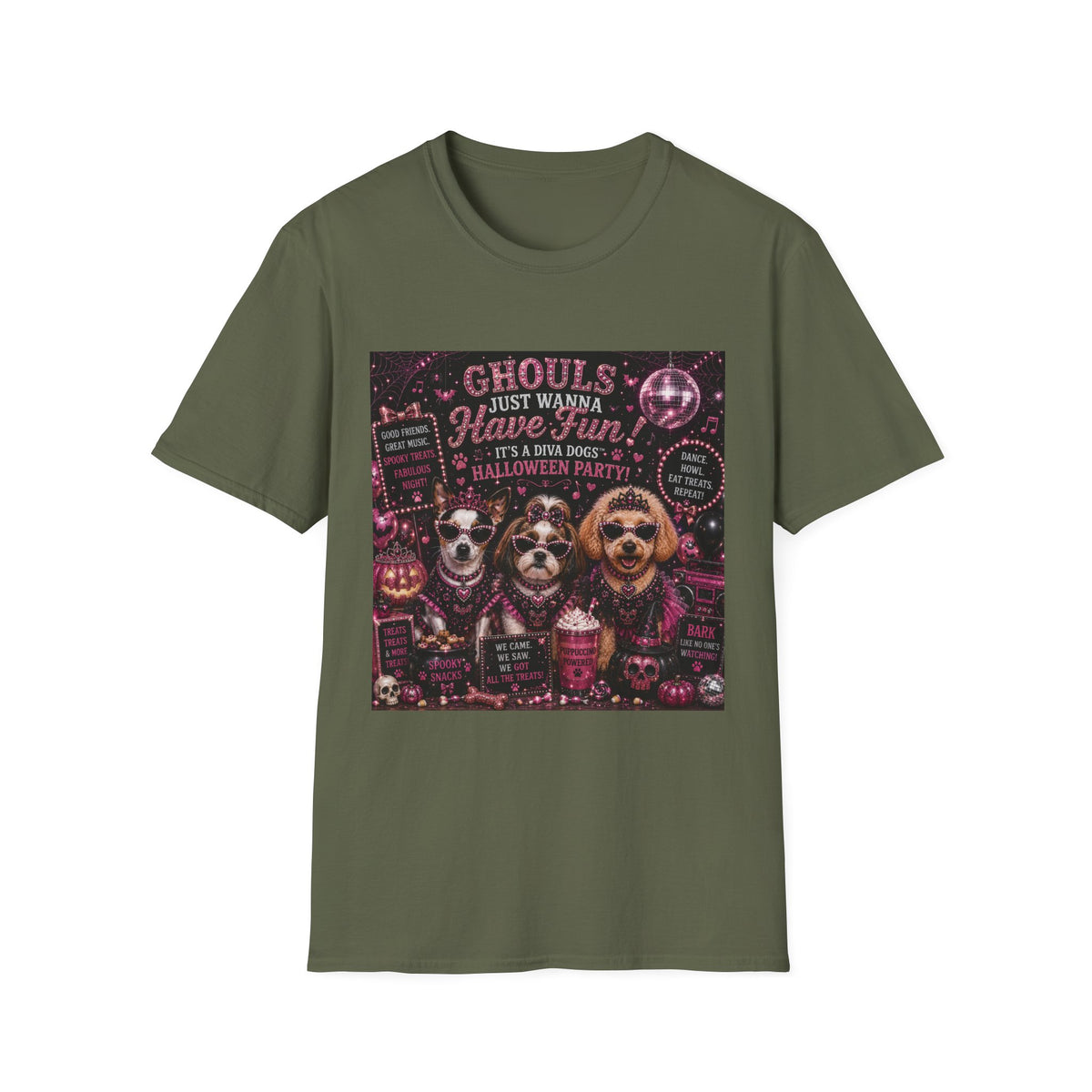 Ghouls Just Wanna Have Fun! | Diva Dogs™ Halloween Party T-Shirt | Funny Halloween Dog Shirt | Dog Mom Gift | Glam Dog Lover Tee
