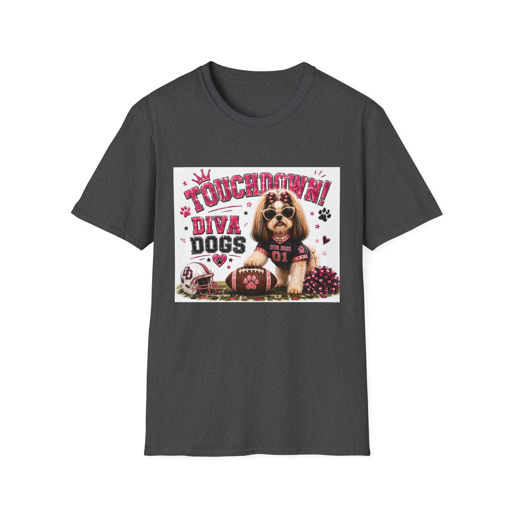 Touchdown!™ | Diva Dogs™ | Football Dog Lover T-Shirt | Glam Game Day Boutique Tee