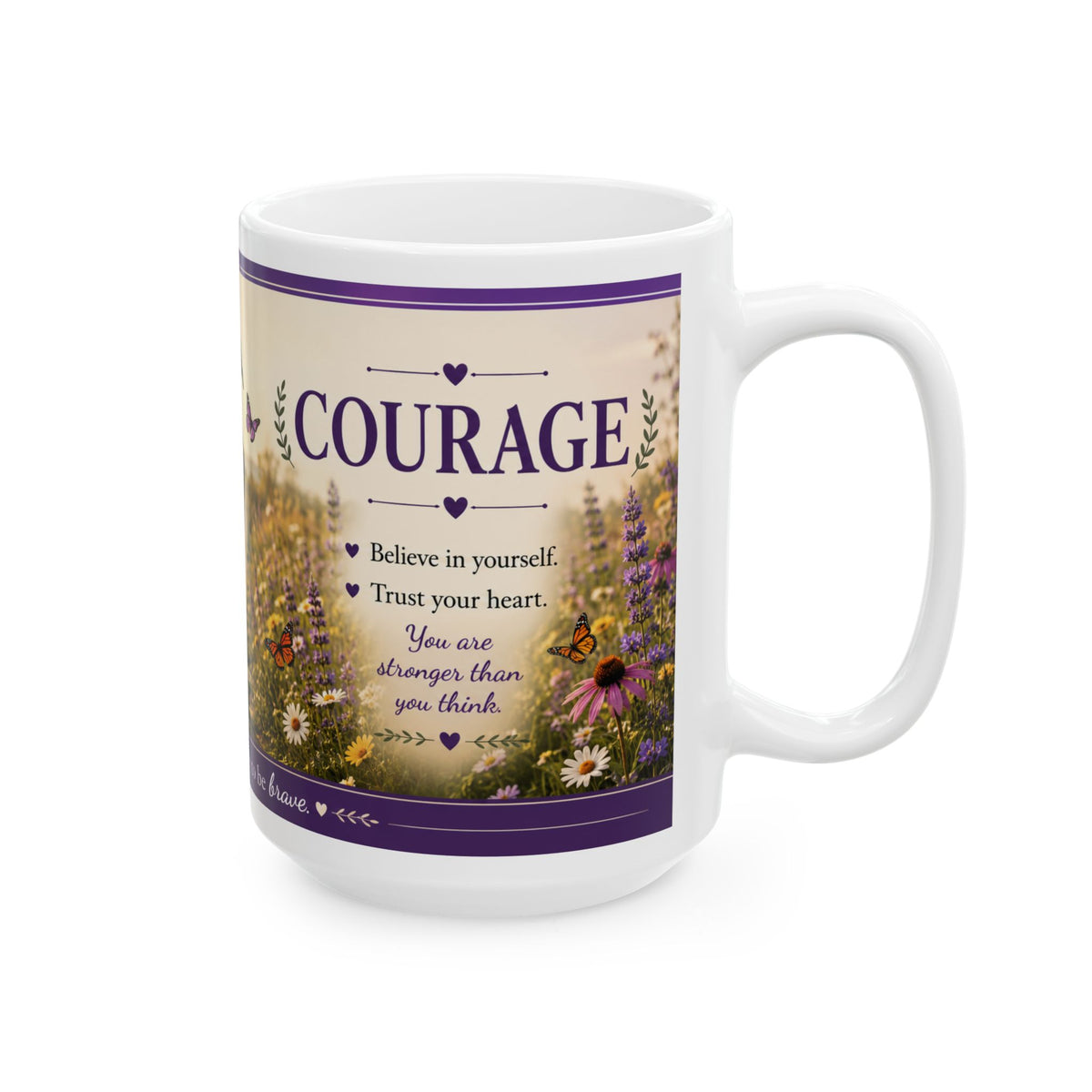 Today's Pawsibilities™ – COURAGE Ceramic Coffee Mug | Abbie Inspirational Dog Mug | Dog Lover Coffee Cup