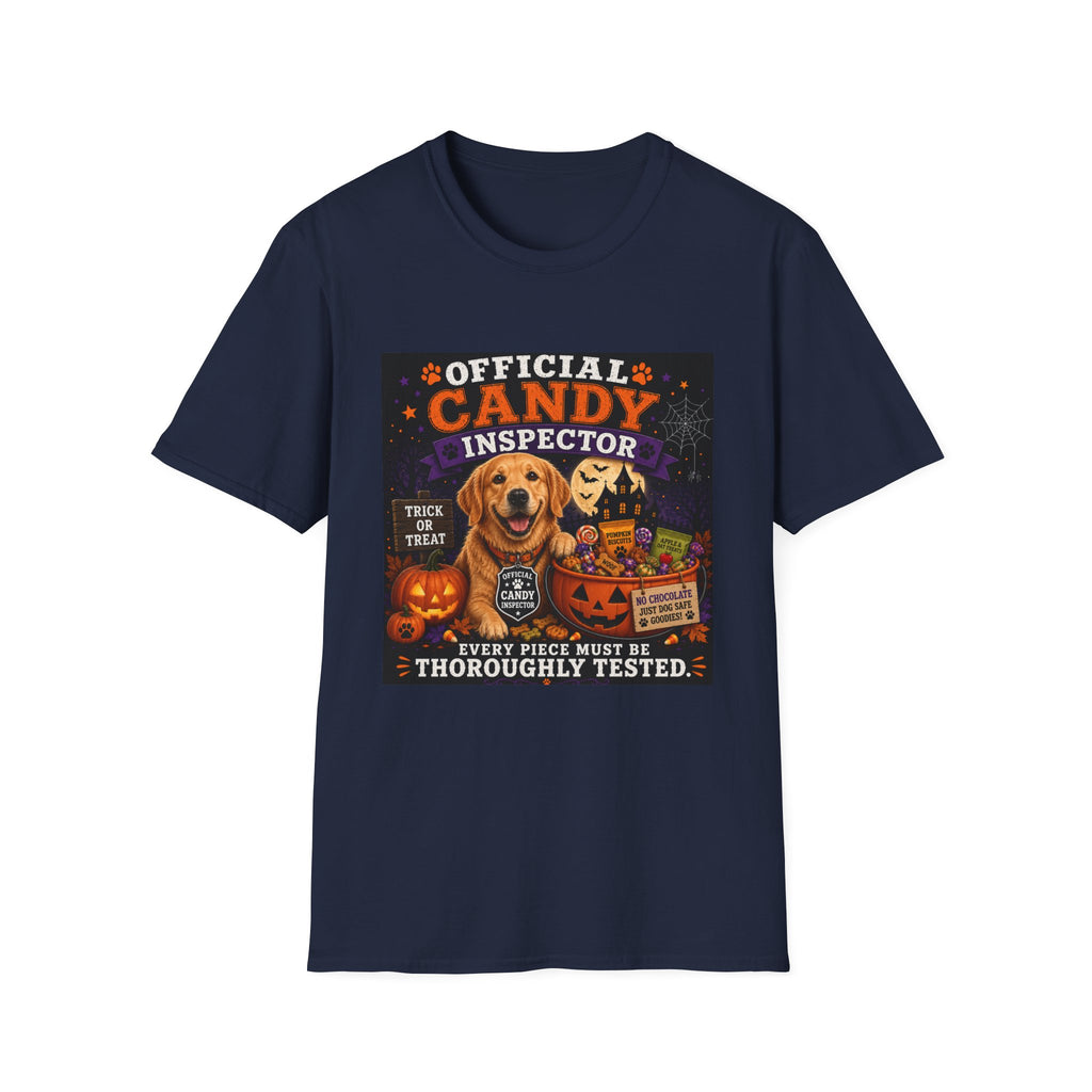 Funny Halloween Dog Shirt – Official Candy Inspector | Cute Dog Lover T-Shirt | Halloween Graphic Tee | Fall Pumpkin Shirt | Dog Mom Gift