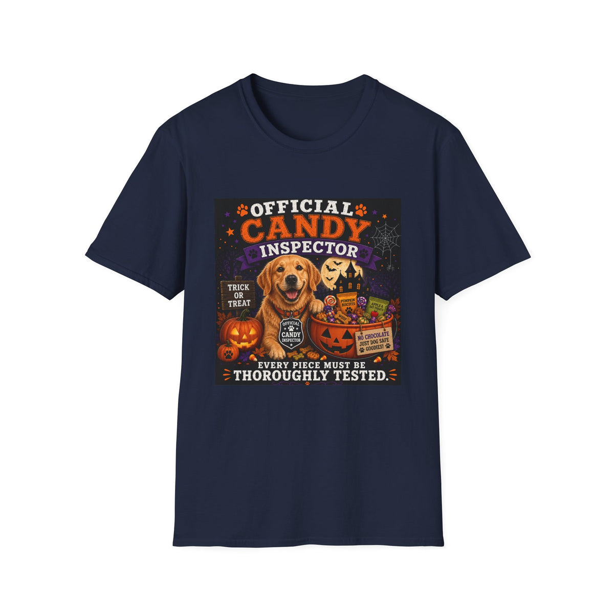Funny Halloween Dog Shirt – Official Candy Inspector | Cute Dog Lover T-Shirt | Halloween Graphic Tee | Fall Pumpkin Shirt | Dog Mom Gift