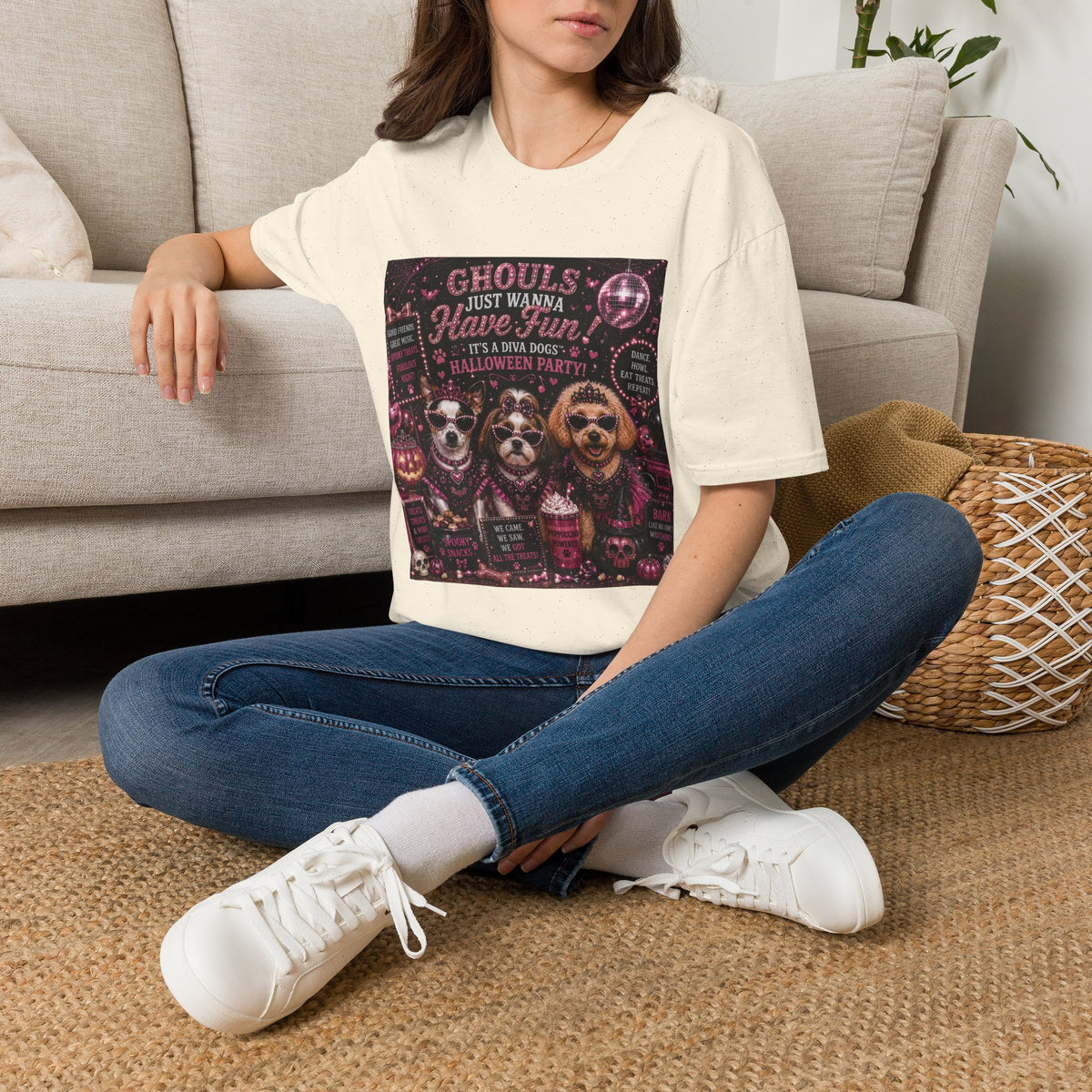 Ghouls Just Wanna Have Fun! | Diva Dogs™ Halloween Party T-Shirt | Funny Halloween Dog Shirt | Dog Mom Gift | Glam Dog Lover Tee