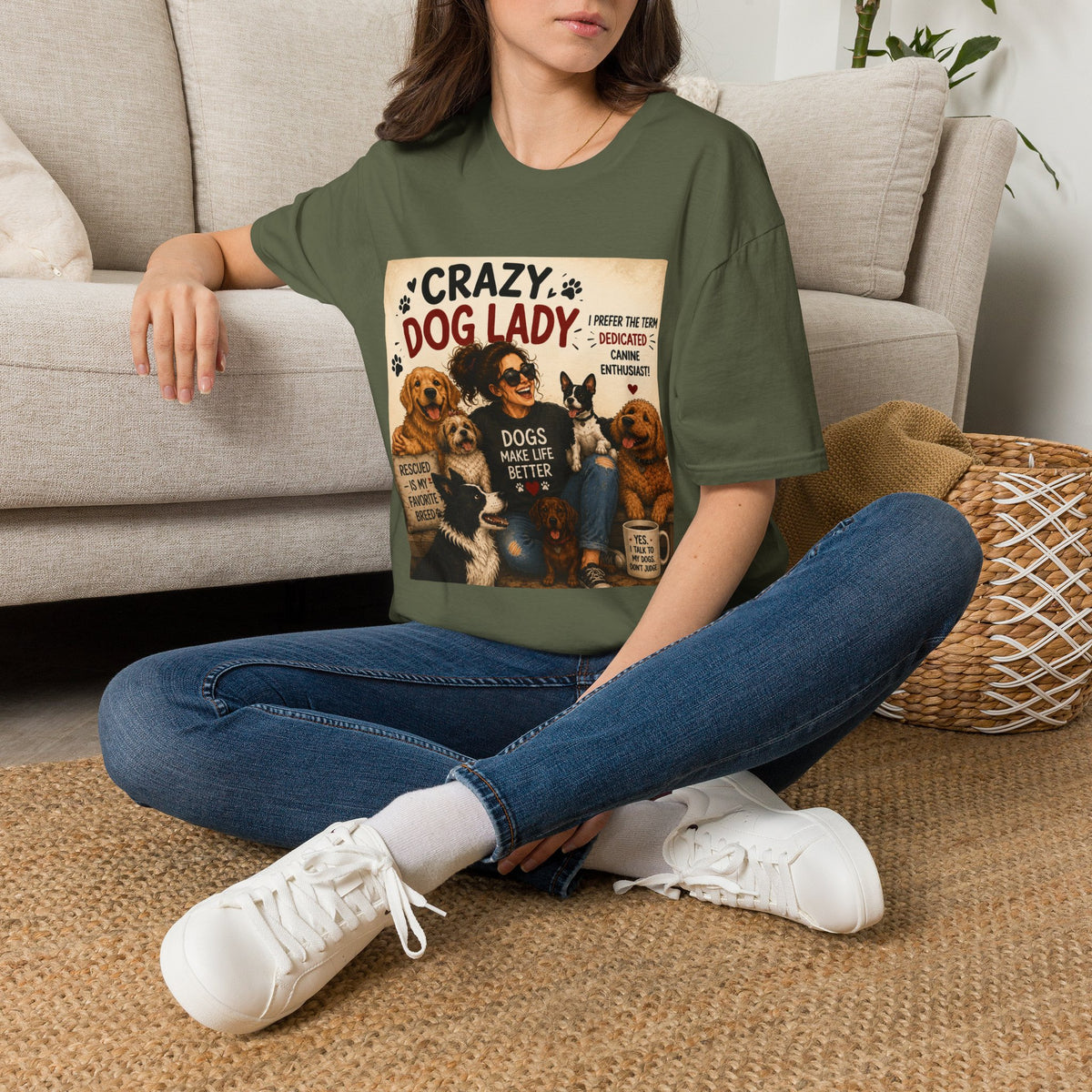 Crazy Dog Lady T-Shirt — I Prefer the Term "Dedicated Canine Enthusiast"