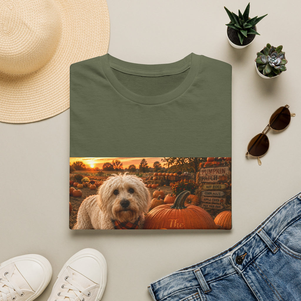 Welcome to The Dog House™ Pumpkin Patch | Maddie's Fall Pumpkin T-Shirt | Cozy Autumn Dog Lover Shirt