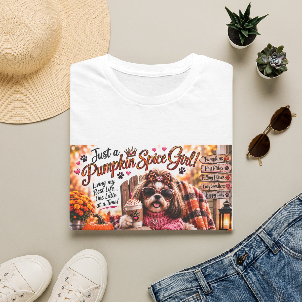 Just a Pumpkin Spice Girl!™ | Diva Dogs™ | Cozy Fall Dog Lover T-Shirt | Boutique Autumn Collection