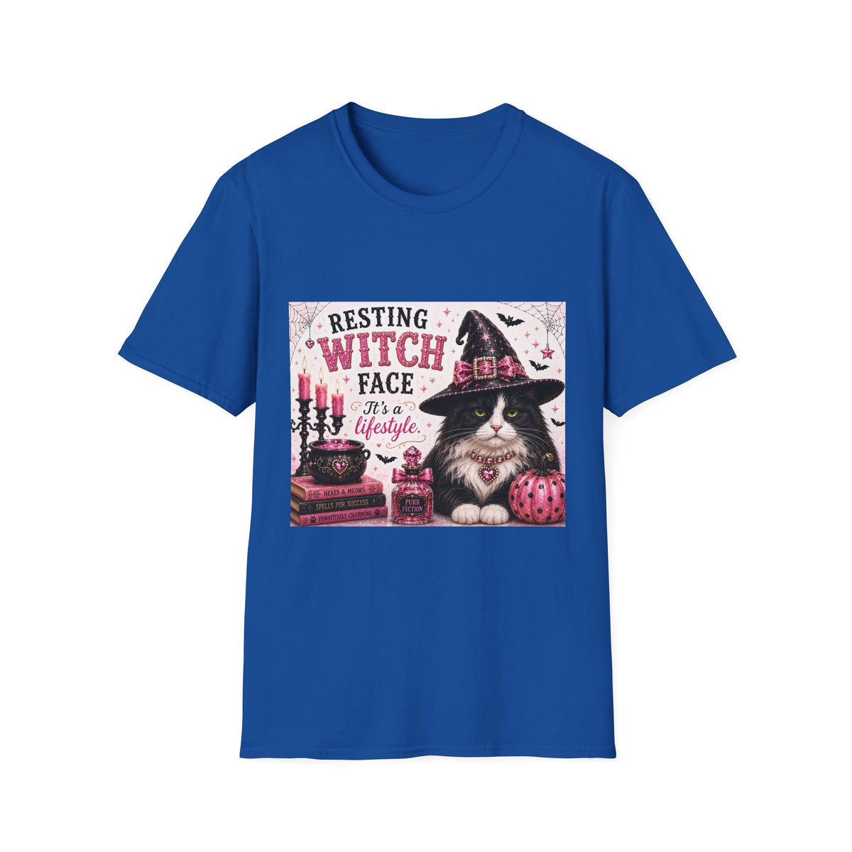 Resting Witch Face | Classy Cats™ Halloween T-Shirt | Funny Black & White Cat Shirt | Halloween Cat Lover Tee | Cat Mom Gift