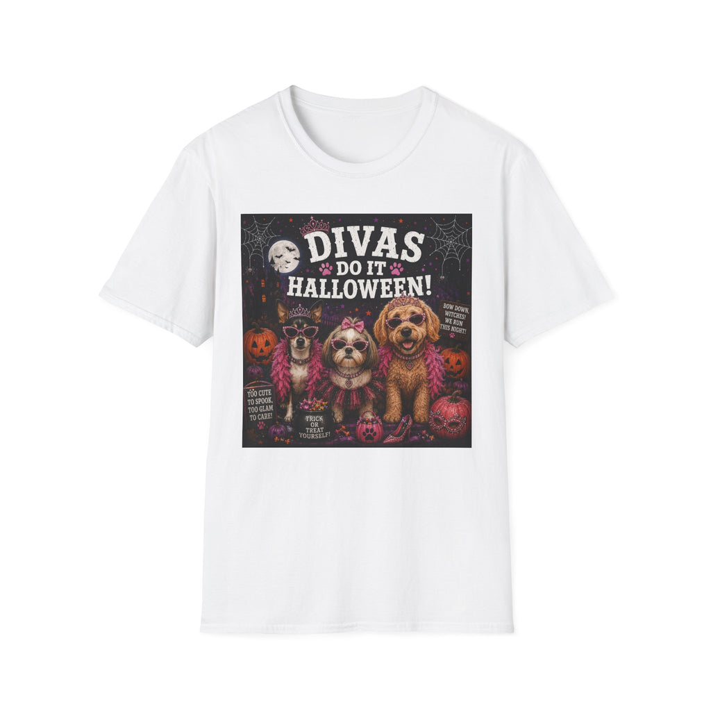 Funny Halloween Dog Shirt – Divas Do Halloween! | Glam Halloween Dog T-Shirt | Diva Dogs™ Collection | Cute Dog Lover Tee | Dog Mom Gift