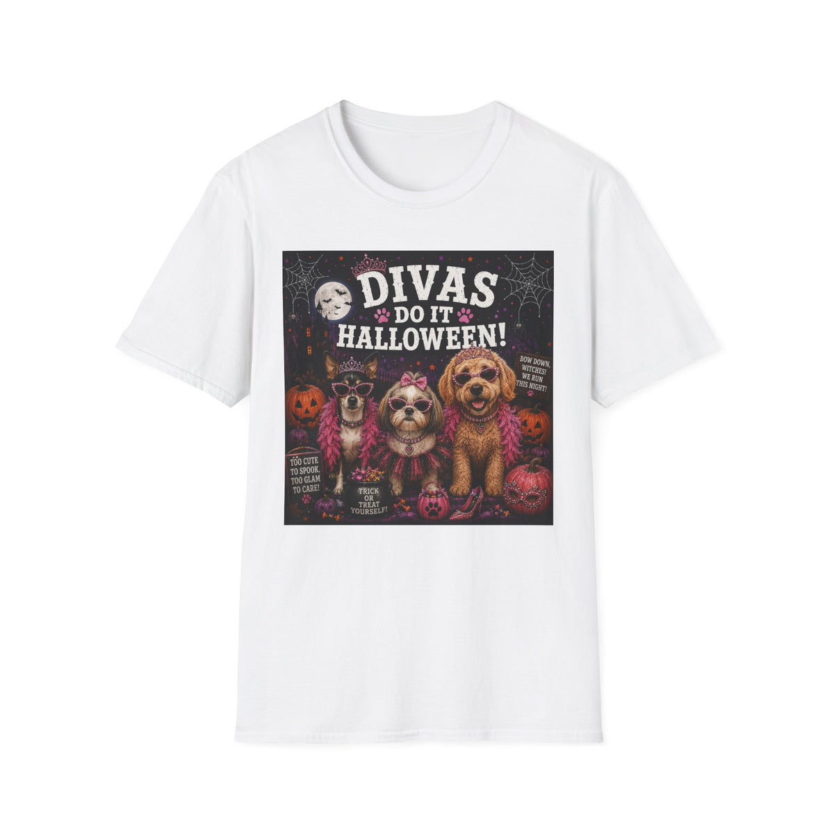 Funny Halloween Dog Shirt – Divas Do Halloween! | Glam Halloween Dog T-Shirt | Diva Dogs™ Collection | Cute Dog Lover Tee | Dog Mom Gift