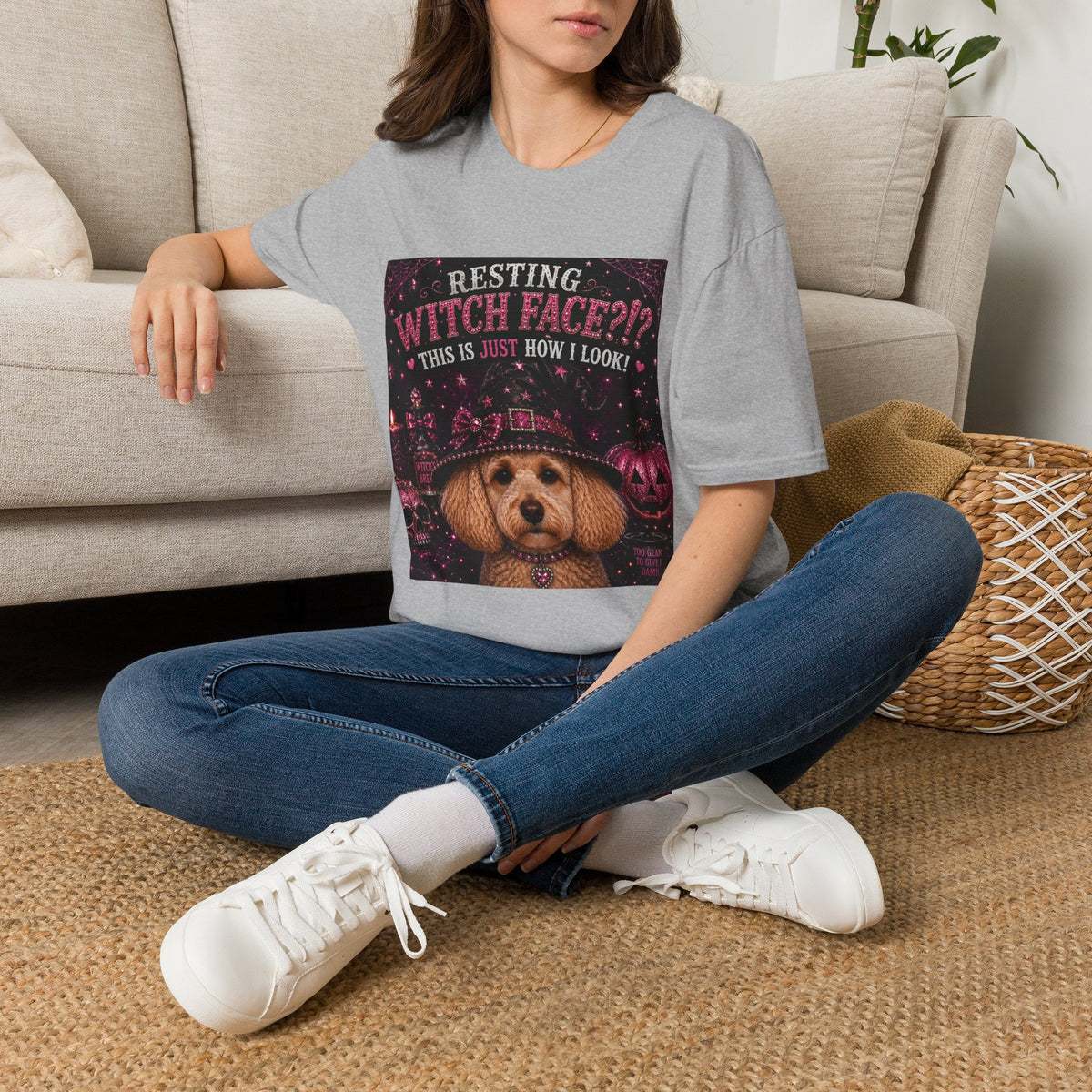Resting Witch Face?!? This Is Just How I Look! | Funny Goldendoodle Halloween Shirt | Diva Dogs™ T-Shirt | Dog Mom Gift | Glam Halloween Tee