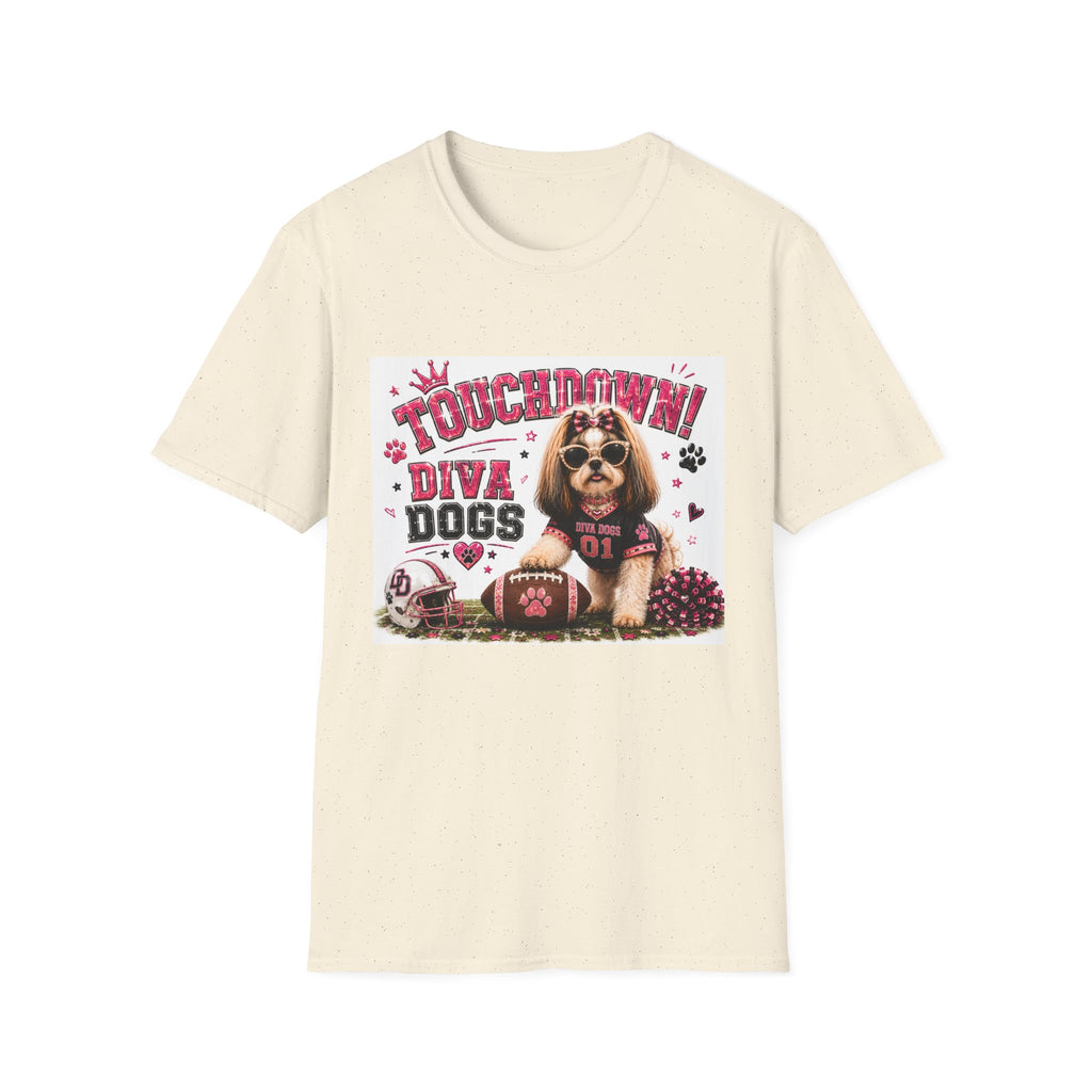 Touchdown!™ | Diva Dogs™ | Football Dog Lover T-Shirt | Glam Game Day Boutique Tee