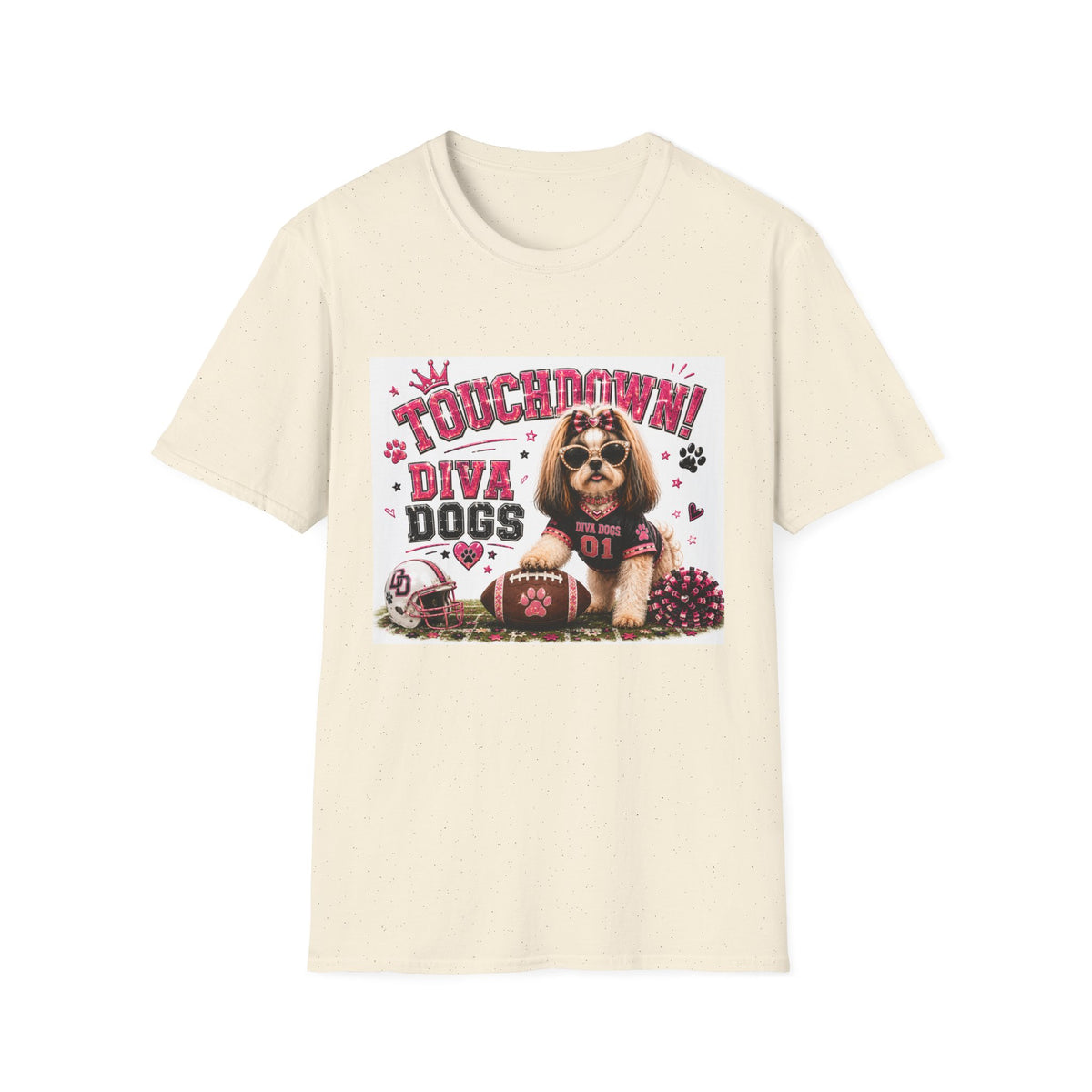 Touchdown!™ | Diva Dogs™ | Football Dog Lover T-Shirt | Glam Game Day Boutique Tee