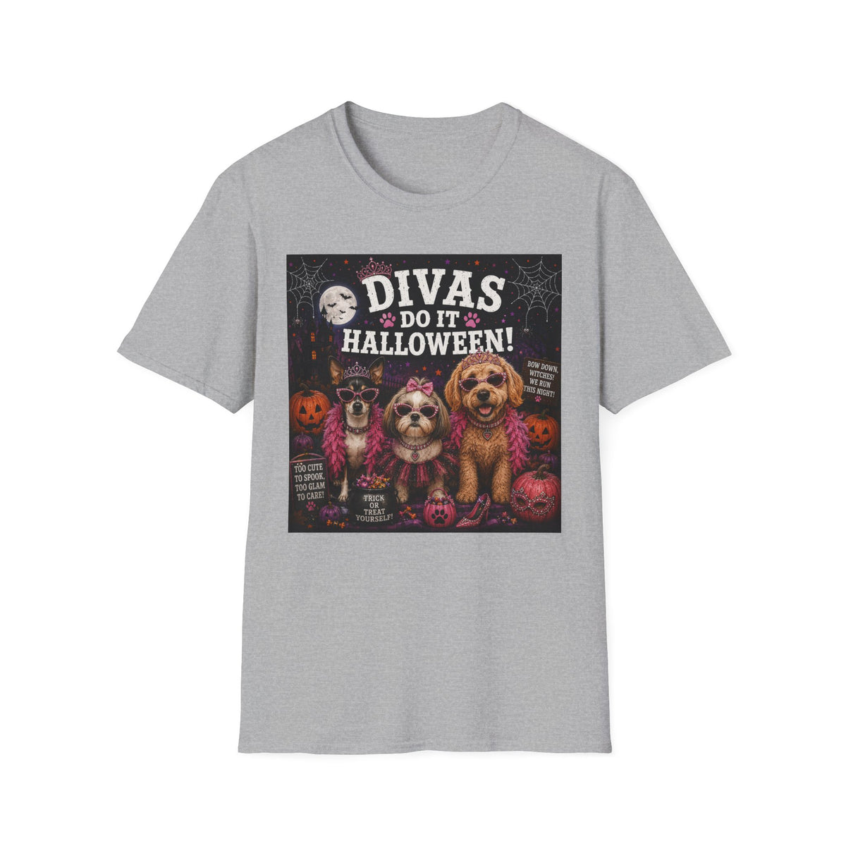 Funny Halloween Dog Shirt – Divas Do Halloween! | Glam Halloween Dog T-Shirt | Diva Dogs™ Collection | Cute Dog Lover Tee | Dog Mom Gift