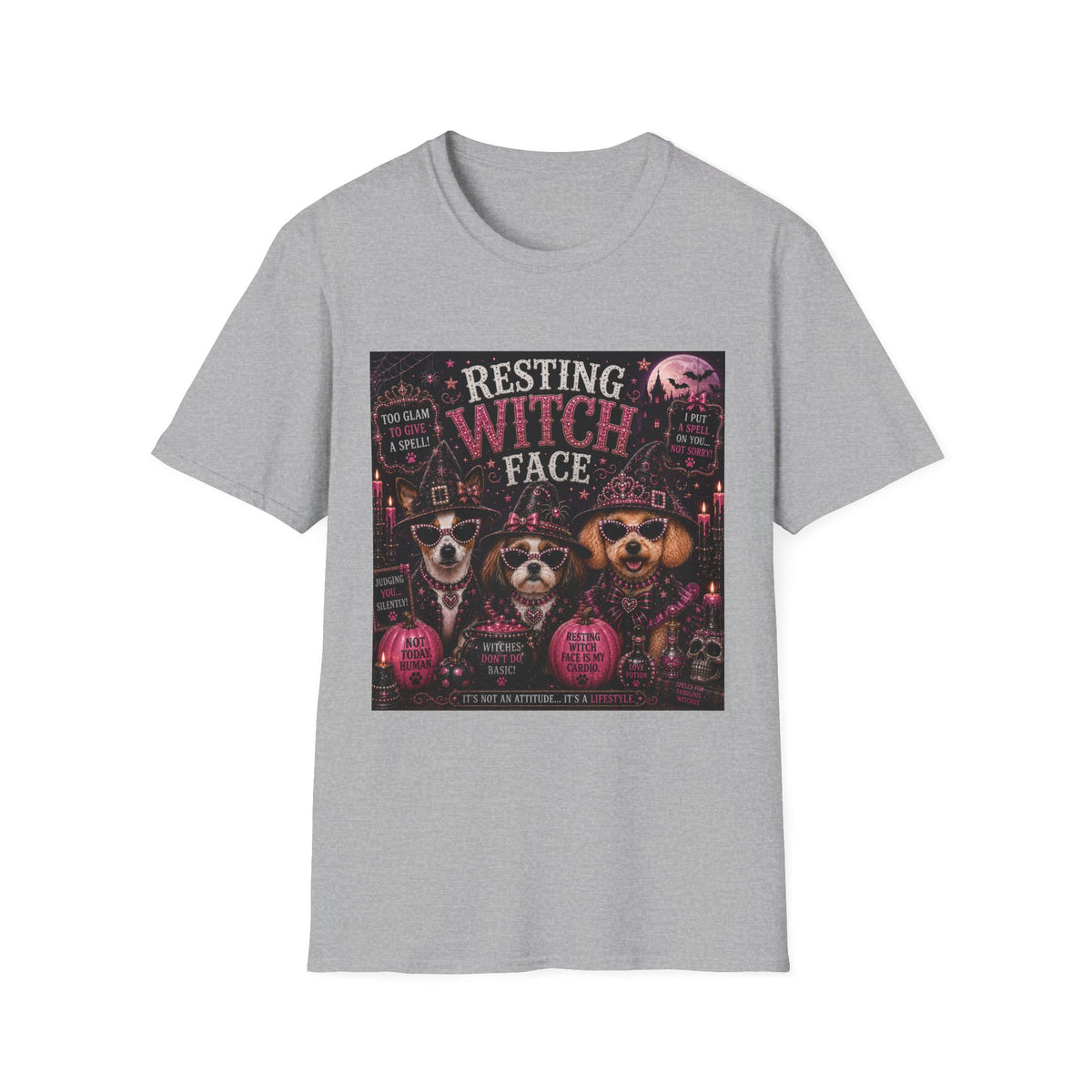 Resting Witch Face | Diva Dogs™ Halloween T-Shirt | Funny Witch Dog Shirt | Glam Halloween Dog Lover Tee | Dog Mom Gift