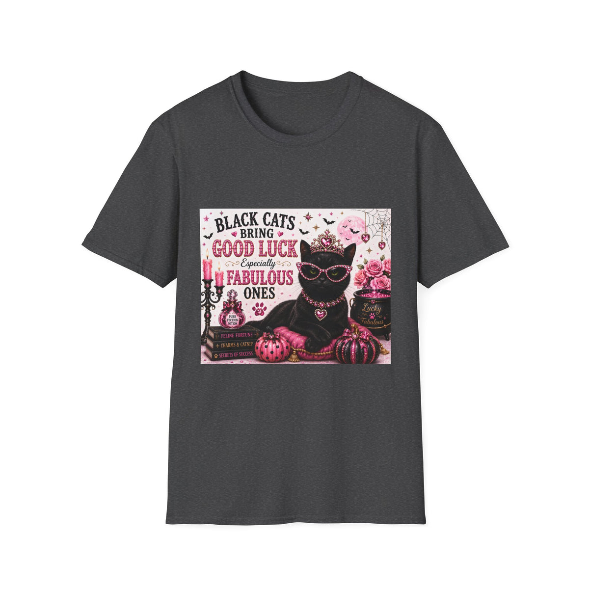 Black Cats Bring Good Luck... Especially Fabulous Ones! | Classy Cats™ Halloween T-Shirt | Funny Black Cat Shirt | Cat Mom Gift | Halloween Cat Lover Tee
