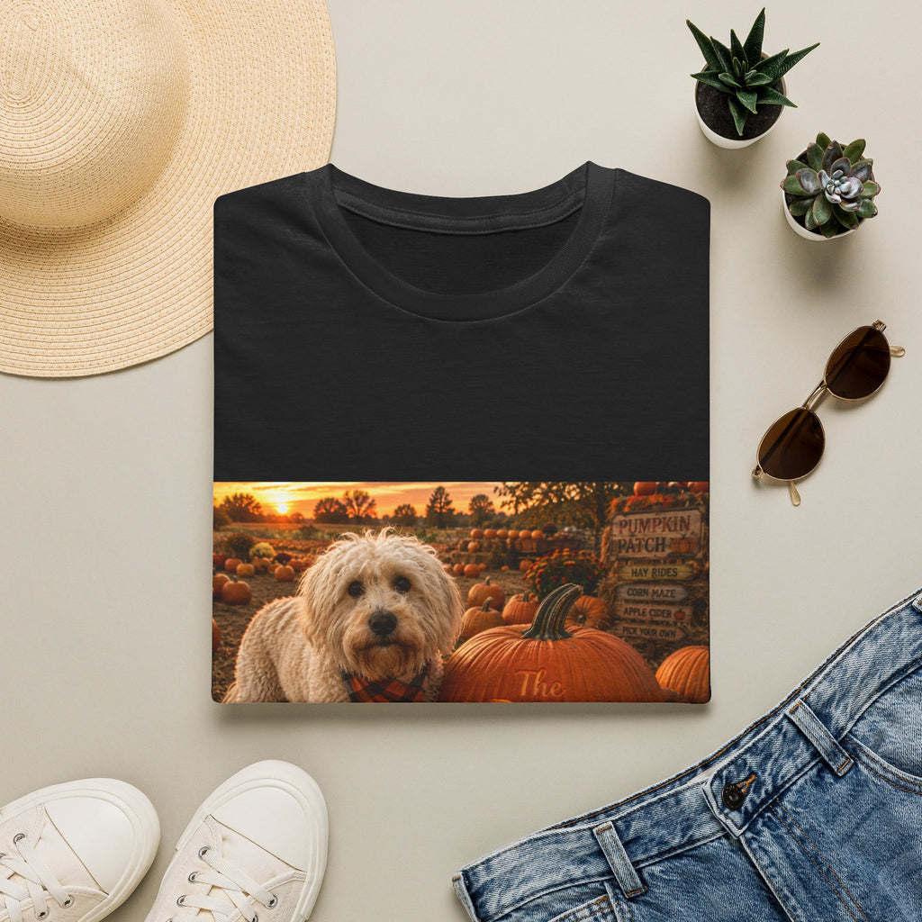 Welcome to The Dog House™ Pumpkin Patch | Maddie's Fall Pumpkin T-Shirt | Cozy Autumn Dog Lover Shirt