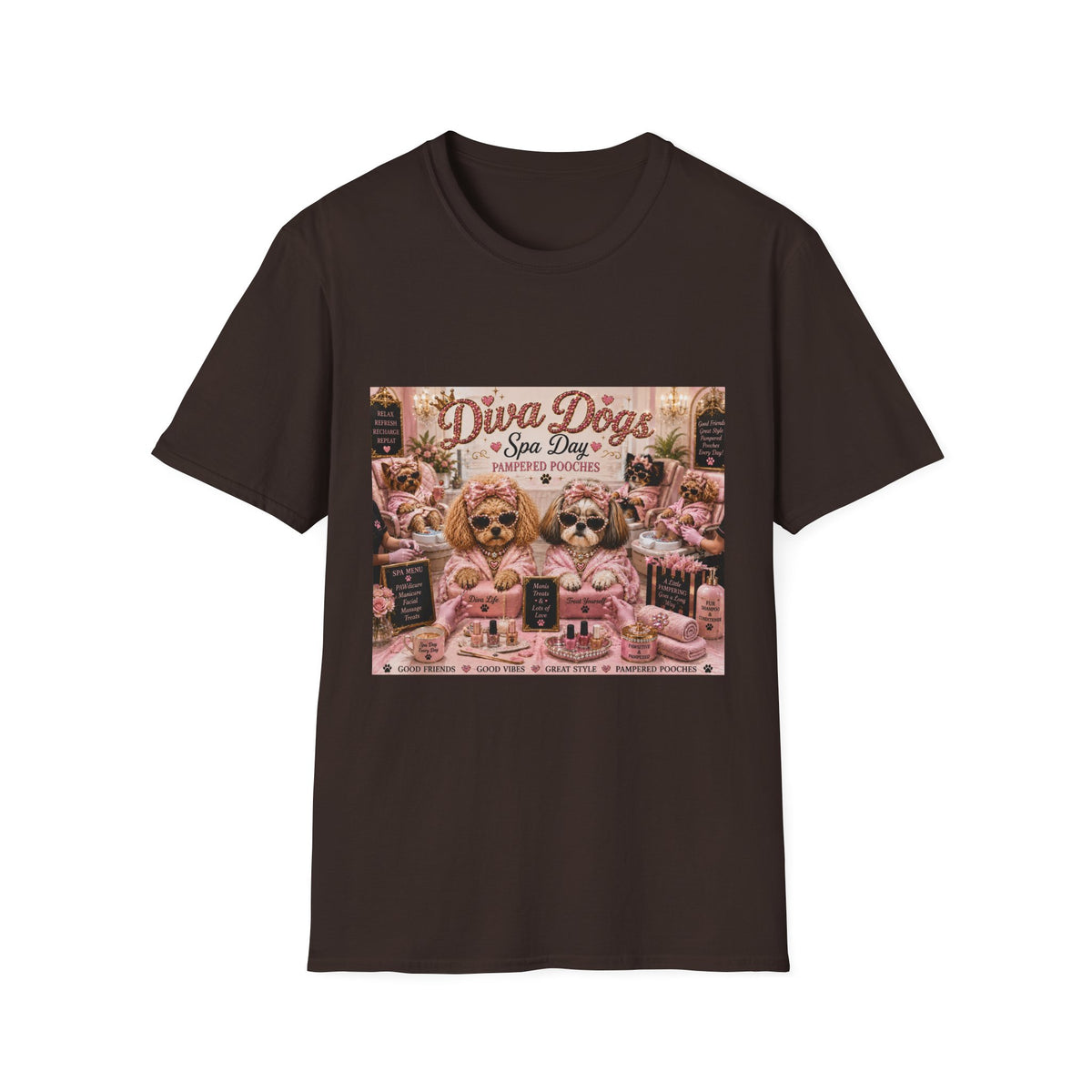 Diva Dogs Spa Day T-Shirt — Pampered Pooches Graphic Tee