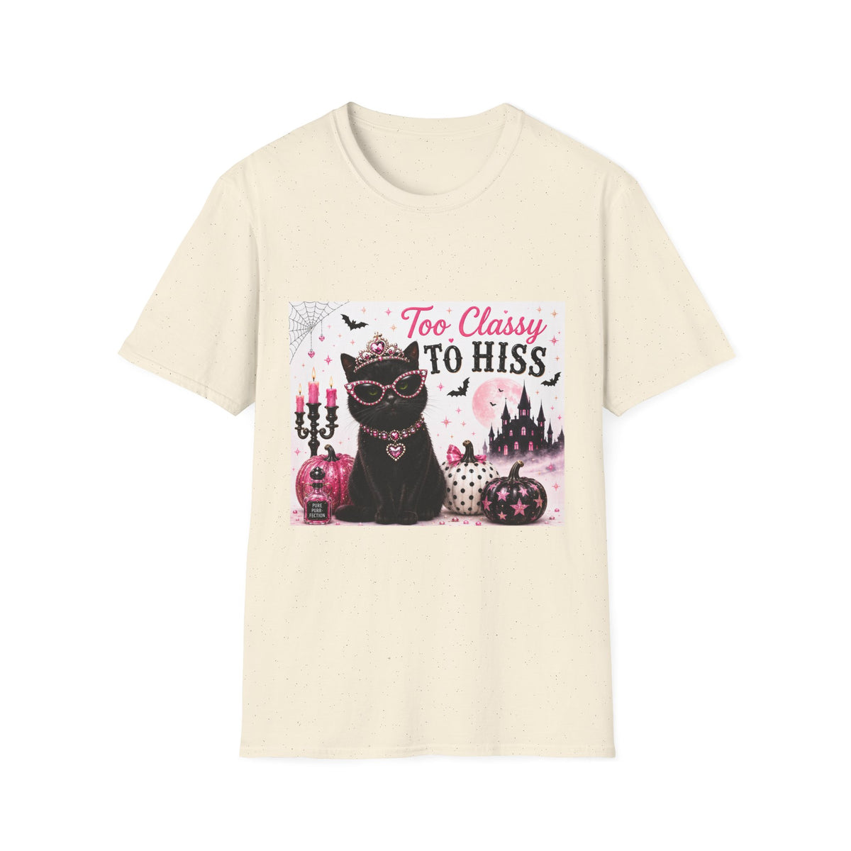 Too Classy to Hiss | Classy Cats™ Halloween T-Shirt | Funny Black Cat Shirt | Cute Halloween Cat Lover Tee | Cat Mom Gift