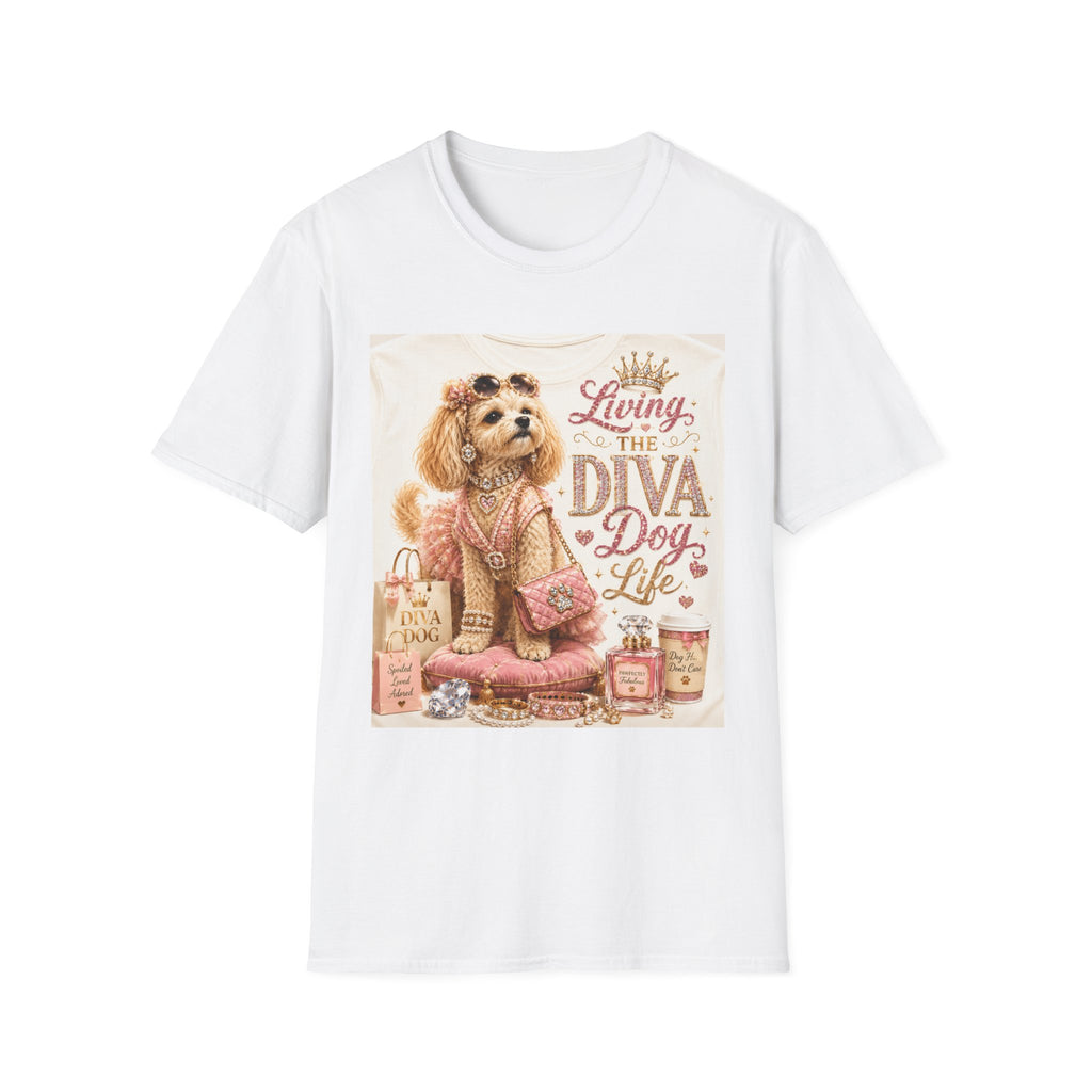 Living the Diva Dog Life T-Shirt — Cute Pampered Pup Graphic Tee