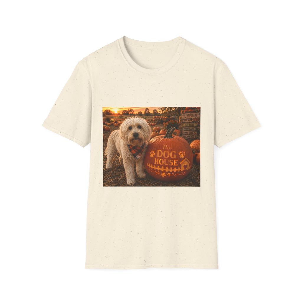 Welcome to The Dog House™ Pumpkin Patch | Maddie's Fall Pumpkin T-Shirt | Cozy Autumn Dog Lover Shirt