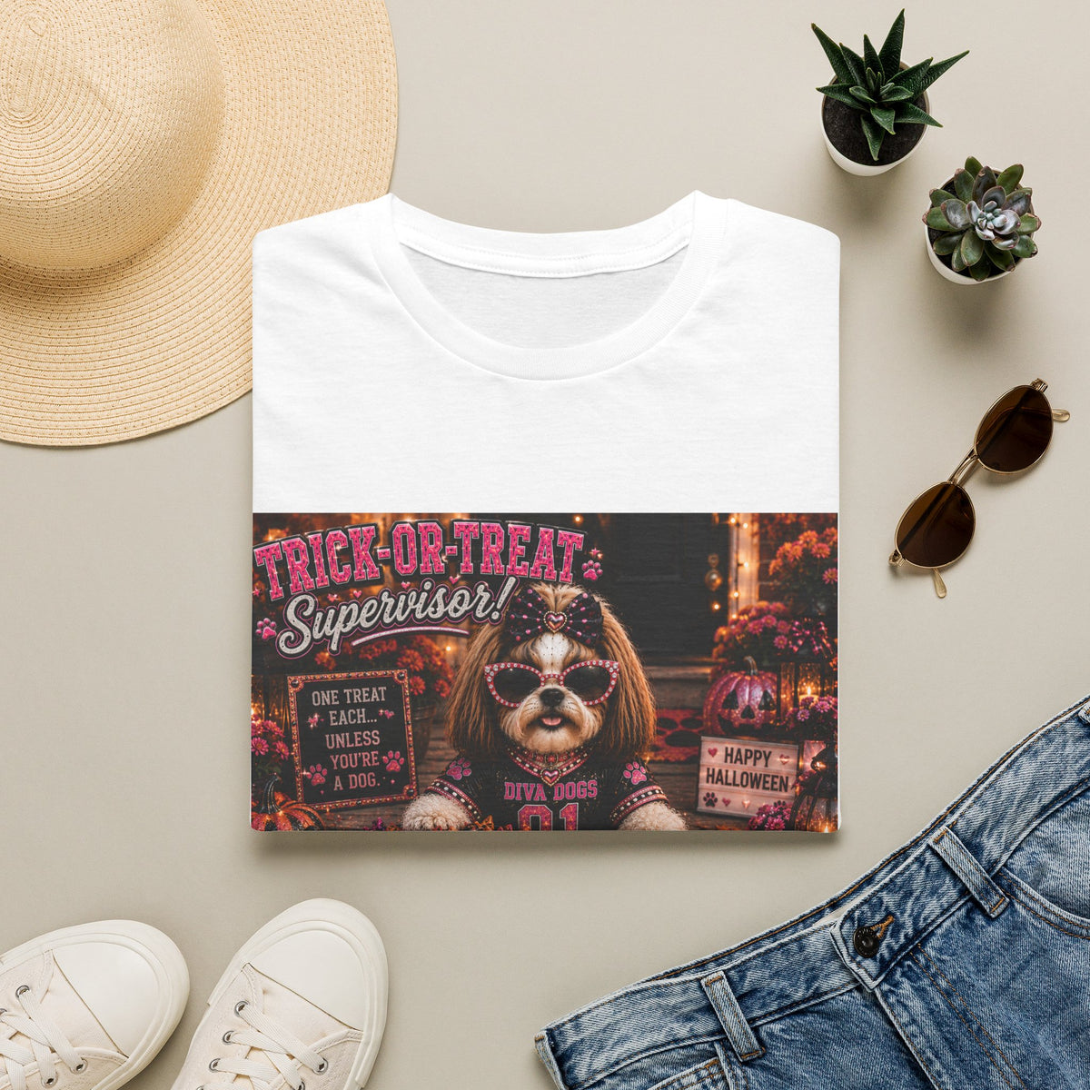 Trick-or-Treat Supervisor!™ | Diva Dogs™ | Funny Halloween Dog Lover T-Shirt | Boutique Fall Collection