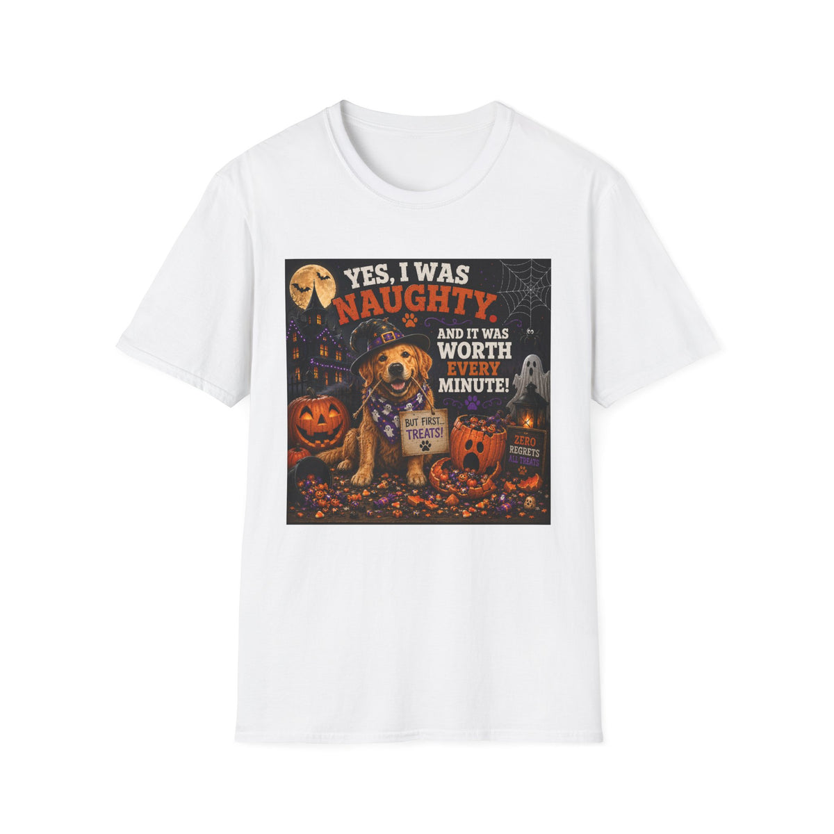 Funny Halloween Dog Shirt – Yes, I Was Naughty… And It Was Worth Every Minute! | Cute Halloween Dog T-Shirt | Fall Dog Lover Tee | Dog Mom Gift