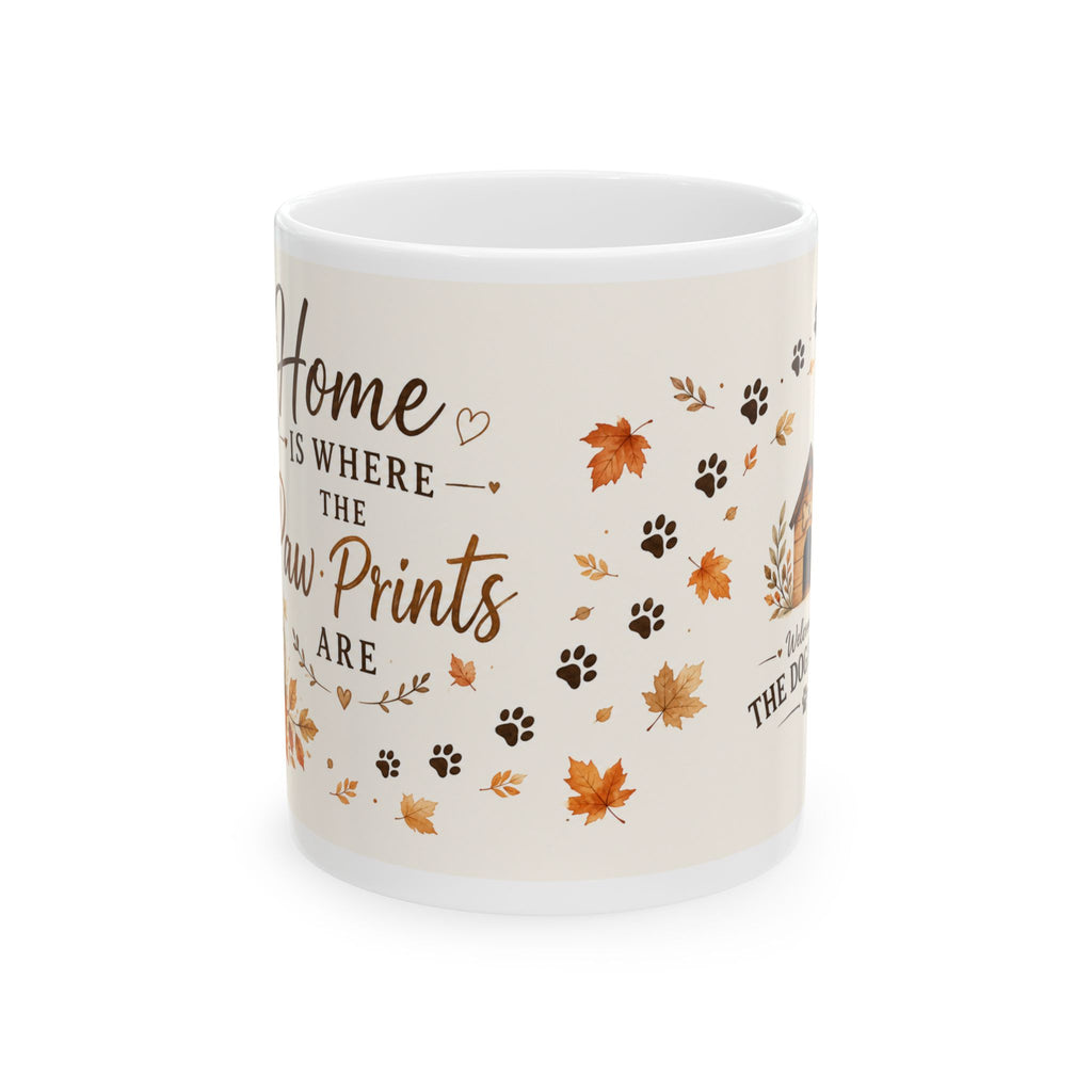 Home Is Where the Paw Prints Are | Fall Dog Lover Coffee Mug | Cozy Autumn Ceramic Mug