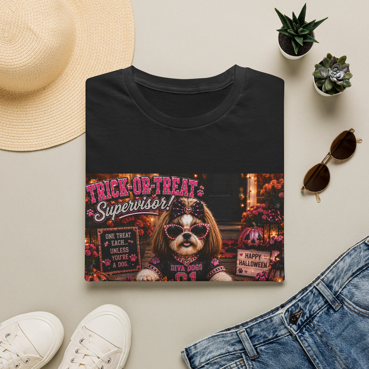 Trick-or-Treat Supervisor!™ | Diva Dogs™ | Funny Halloween Dog Lover T-Shirt | Boutique Fall Collection