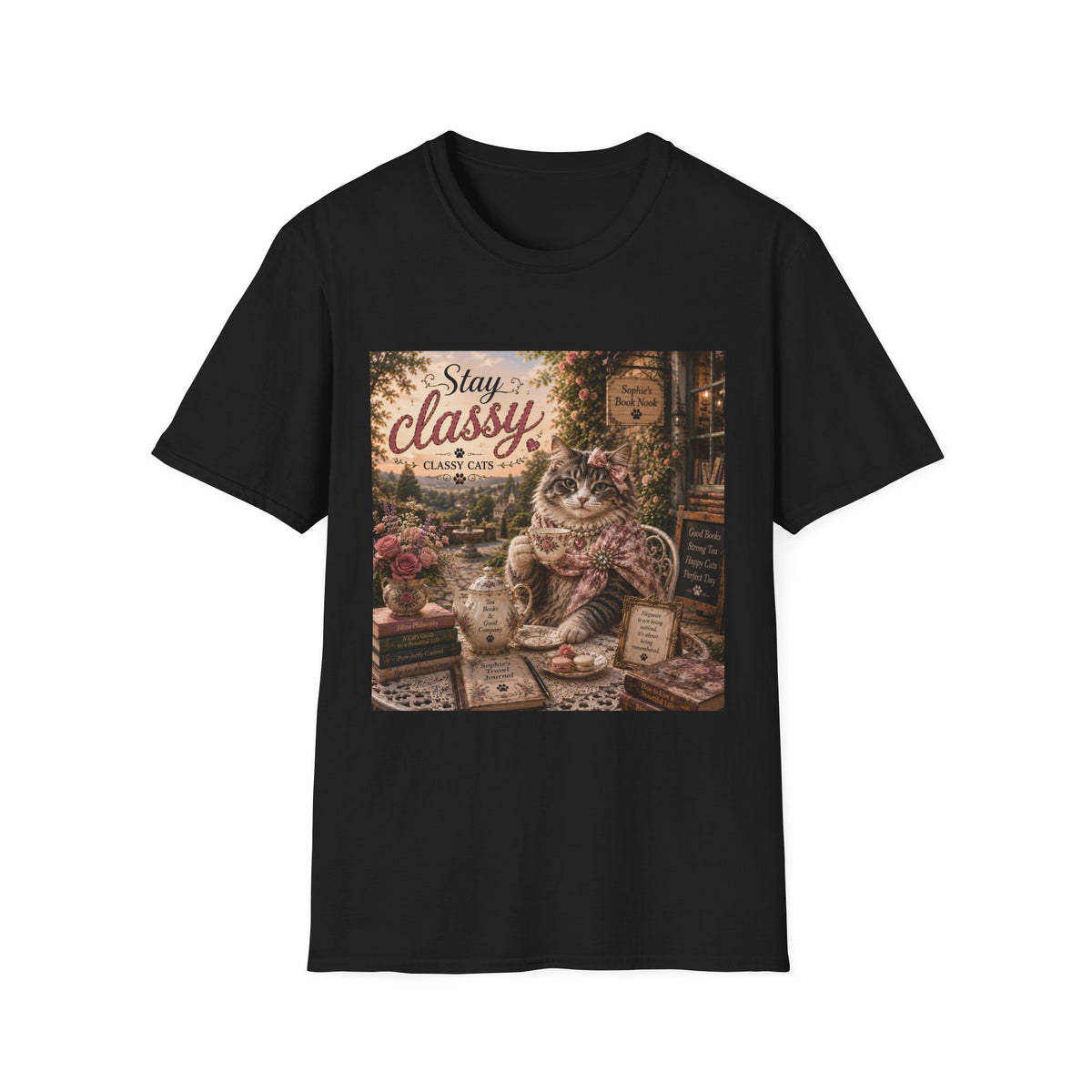 Stay Classy Cat T-Shirt — Vintage Cozy Cat Graphic Tee