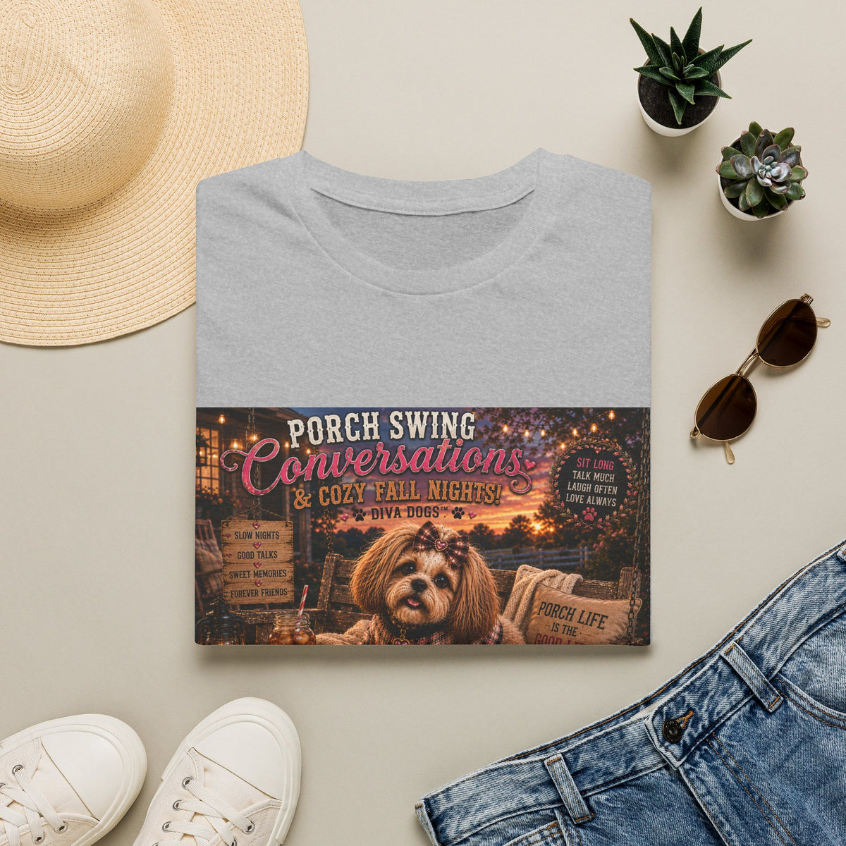 Porch Swing Conversations™ | Diva Dogs™ | Sweet Tea & Cozy Fall Nights | Porch Life Collection
