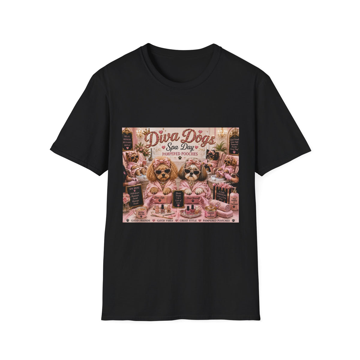Diva Dogs Spa Day T-Shirt — Pampered Pooches Graphic Tee