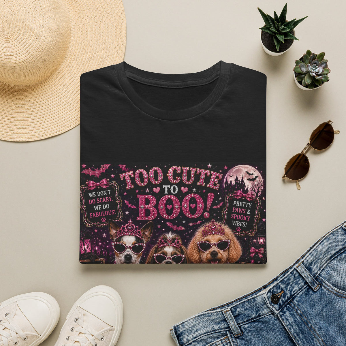 Too Cute to Boo! | Diva Dogs™ Halloween T-Shirt | Cute Ghost Dog Shirt | Funny Halloween Dog Lover Tee | Dog Mom Gift | Glam Halloween Apparel