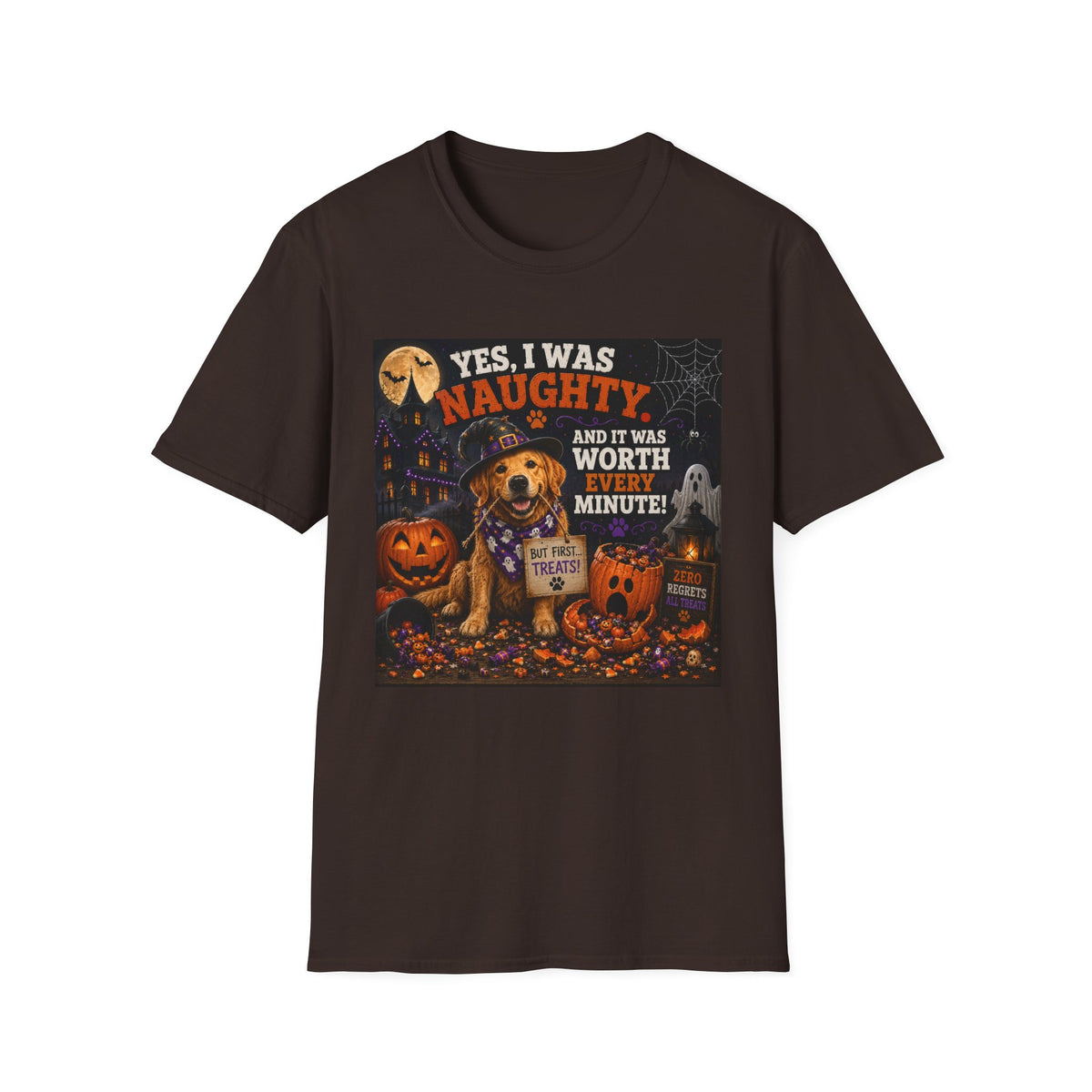 Funny Halloween Dog Shirt – Yes, I Was Naughty… And It Was Worth Every Minute! | Cute Halloween Dog T-Shirt | Fall Dog Lover Tee | Dog Mom Gift