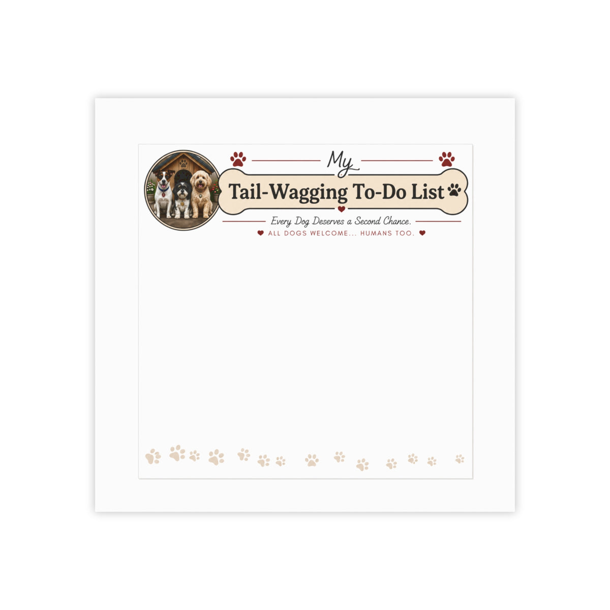 Welcome to The Dog House Tail-Wagging To-Do List Post-it® Note Pad
