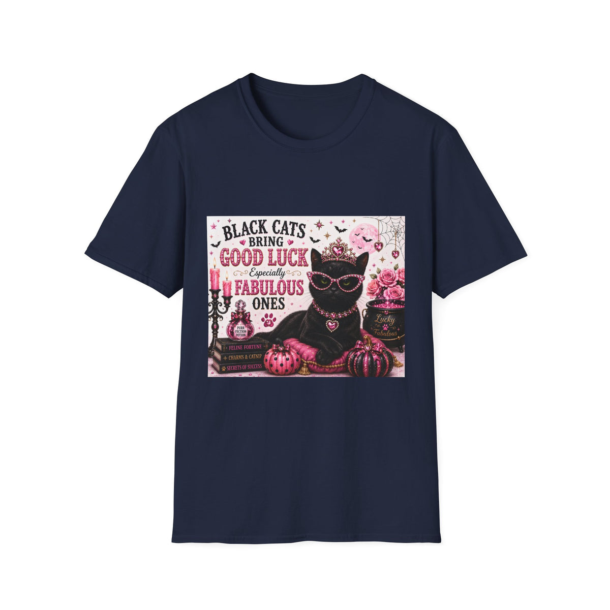 Black Cats Bring Good Luck... Especially Fabulous Ones! | Classy Cats™ Halloween T-Shirt | Funny Black Cat Shirt | Cat Mom Gift | Halloween Cat Lover Tee