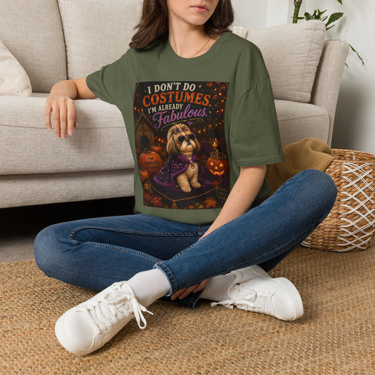 Funny Halloween Dog Shirt – I Don't Do Costumes. I'm Already Fabulous. | Cute Dog Lover T-Shirt | Vintage Halloween Tee | Fall Graphic Tee | Dog Mom Gift