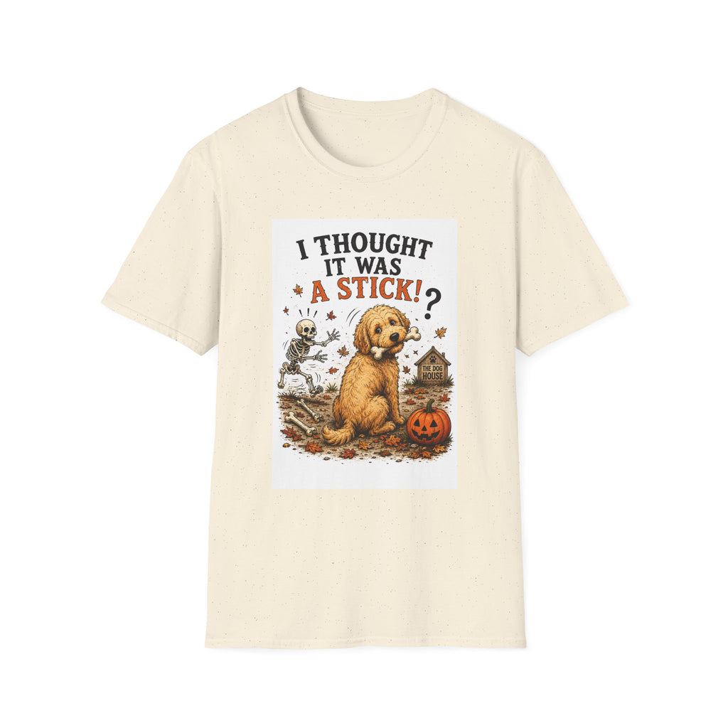 Funny Halloween Dog Shirt – I Thought It Was a Stick! | Skeleton Dog T-Shirt | Vintage Halloween Tee | Cute Dog Lover Gift | Fall Graphic Tee