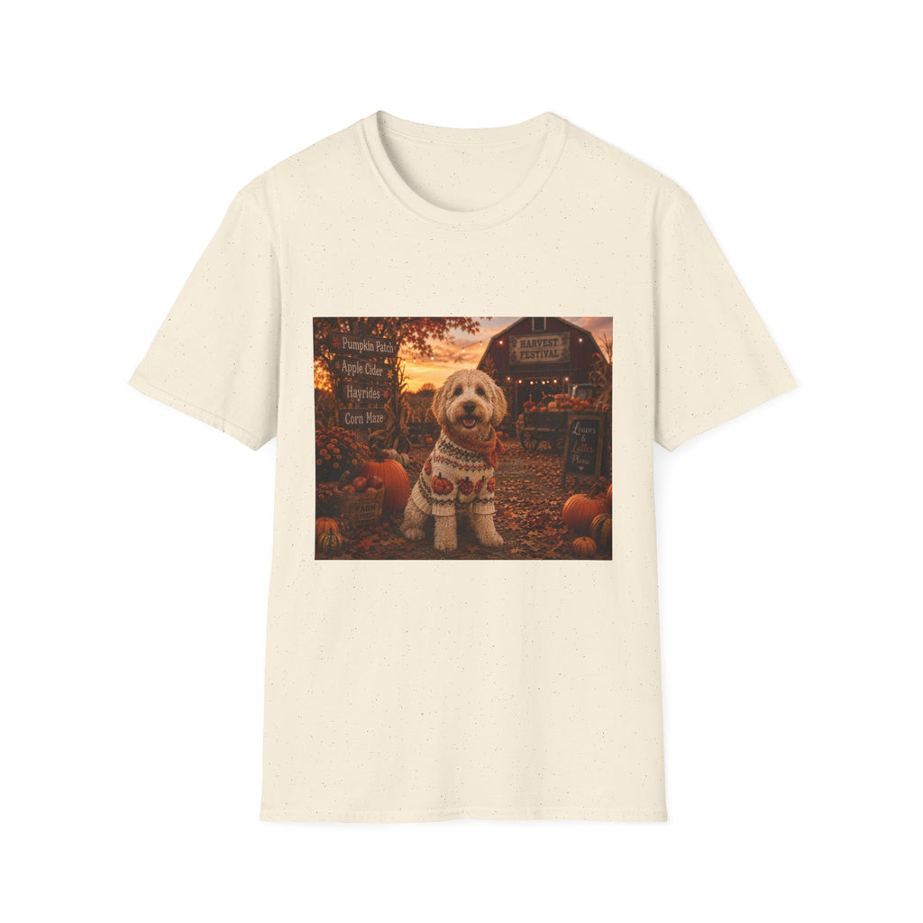 Leaves & Lattes Please | Maddie's Harvest Festival™ | Cozy Fall Dog Lover T-Shirt | Autumn Farmhouse Shirt