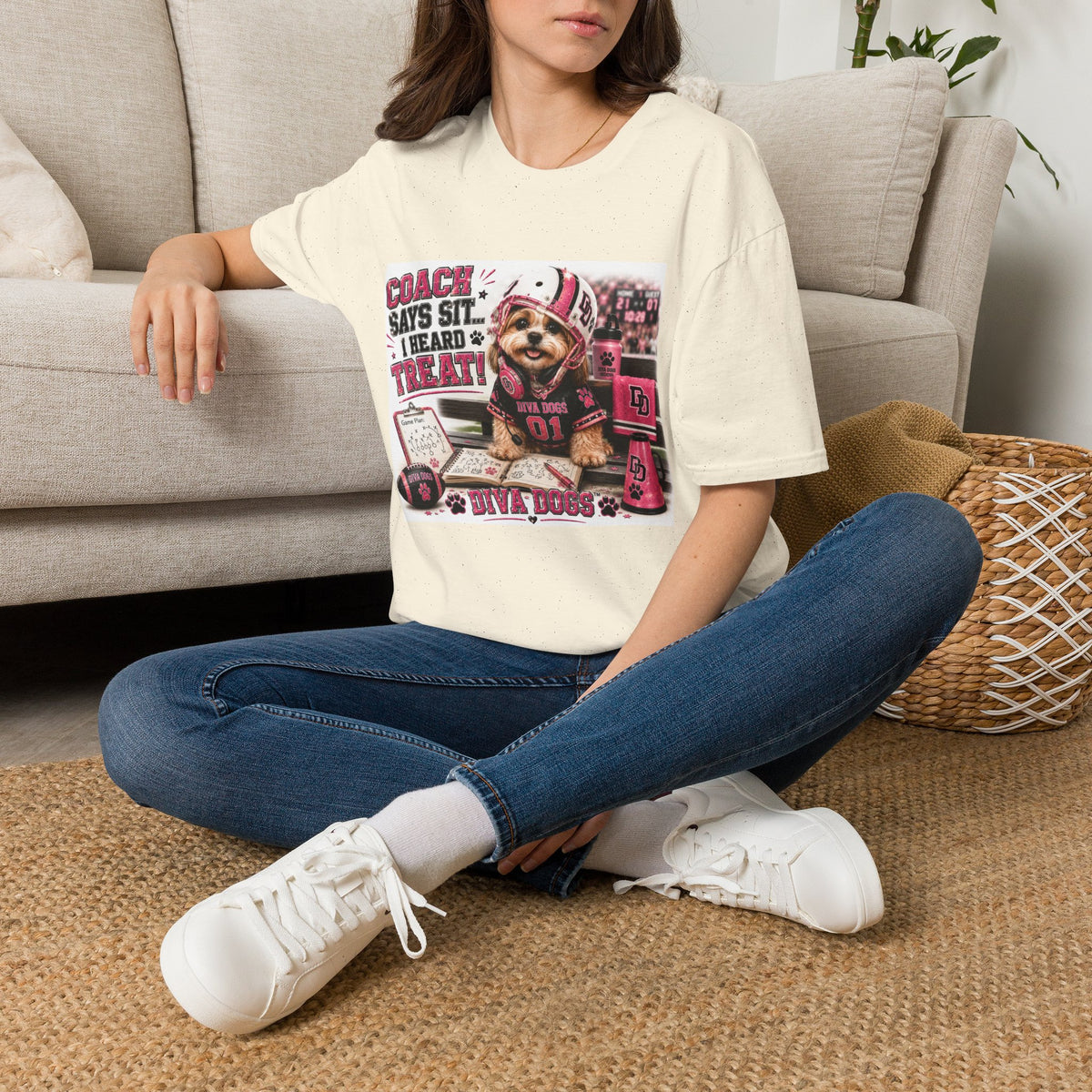 Coach Says Sit... I Heard Treat!™ | Diva Dogs™ | Funny Football Dog Lover T-Shirt | Game Day Coach Edition