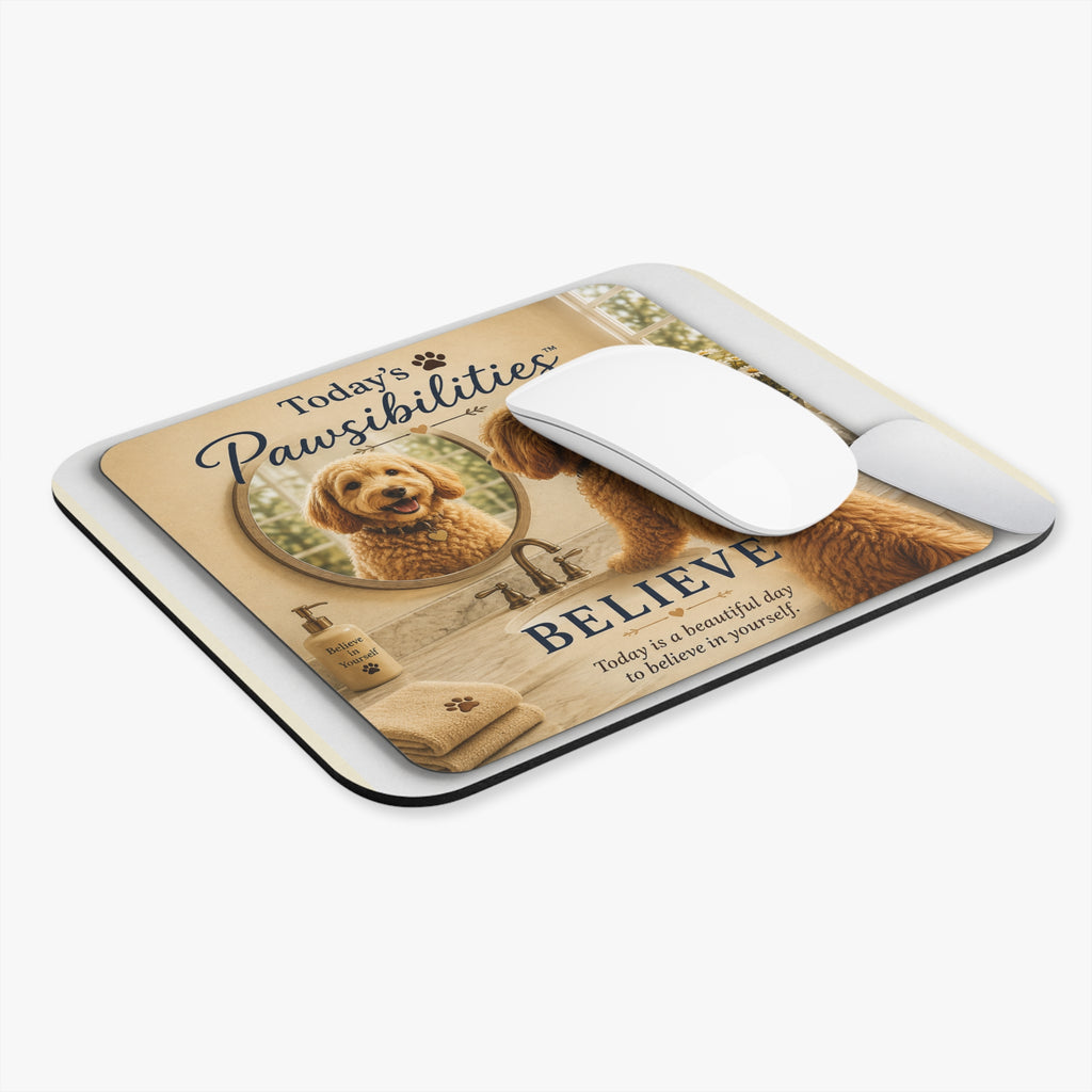 Today's Pawsibilities™ – Believe Mouse Pad | Inspirational Desk Accessory | Gift for Dog Lovers