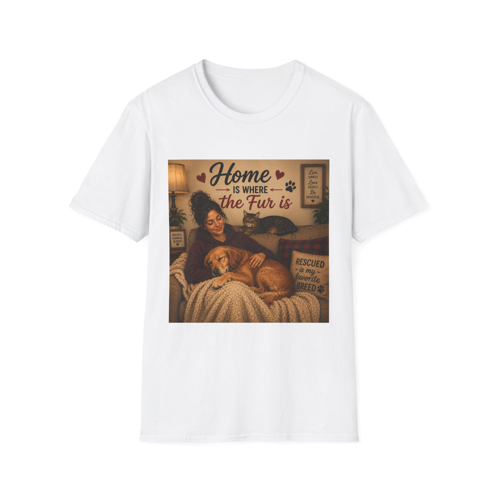 Cat Lover T-Shirt — "Home Is Where the Fur Is" Cozy Pet Tee