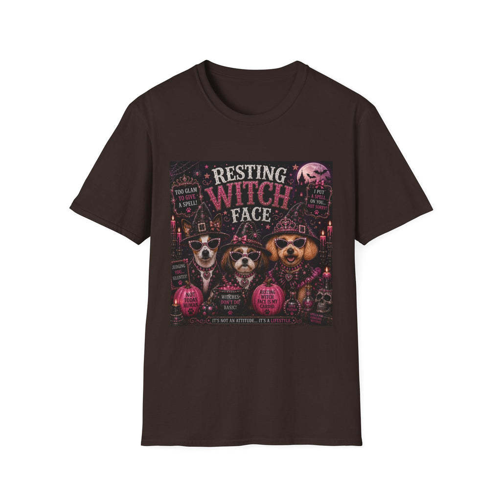 Resting Witch Face | Diva Dogs™ Halloween T-Shirt | Funny Witch Dog Shirt | Glam Halloween Dog Lover Tee | Dog Mom Gift