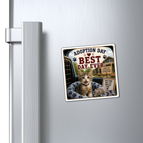 Adoption Day – Best Day Ever” Rescue Cat Magnet | Cat Adoption Gift | The Dog House™