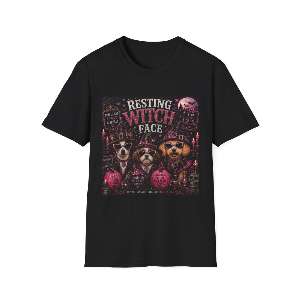 Resting Witch Face | Diva Dogs™ Halloween T-Shirt | Funny Witch Dog Shirt | Glam Halloween Dog Lover Tee | Dog Mom Gift