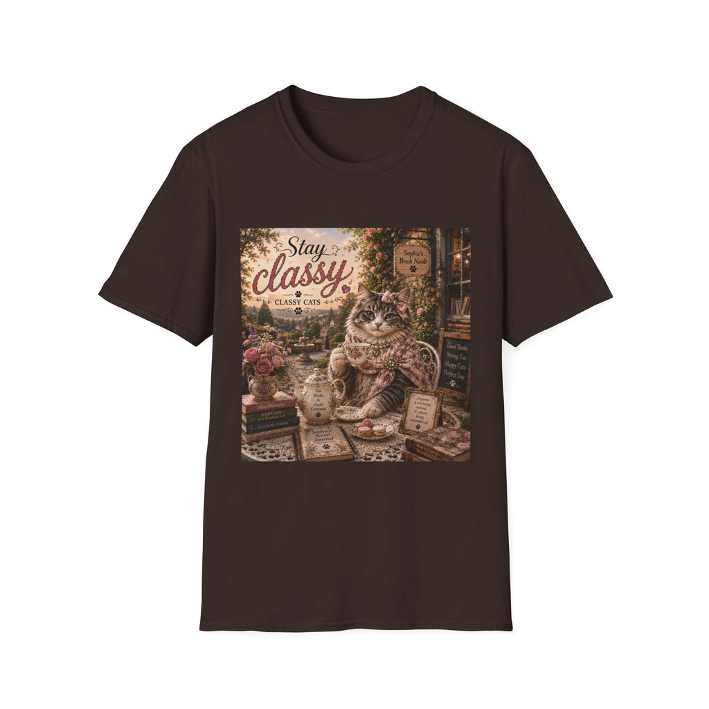 Stay Classy Cat T-Shirt — Vintage Cozy Cat Graphic Tee