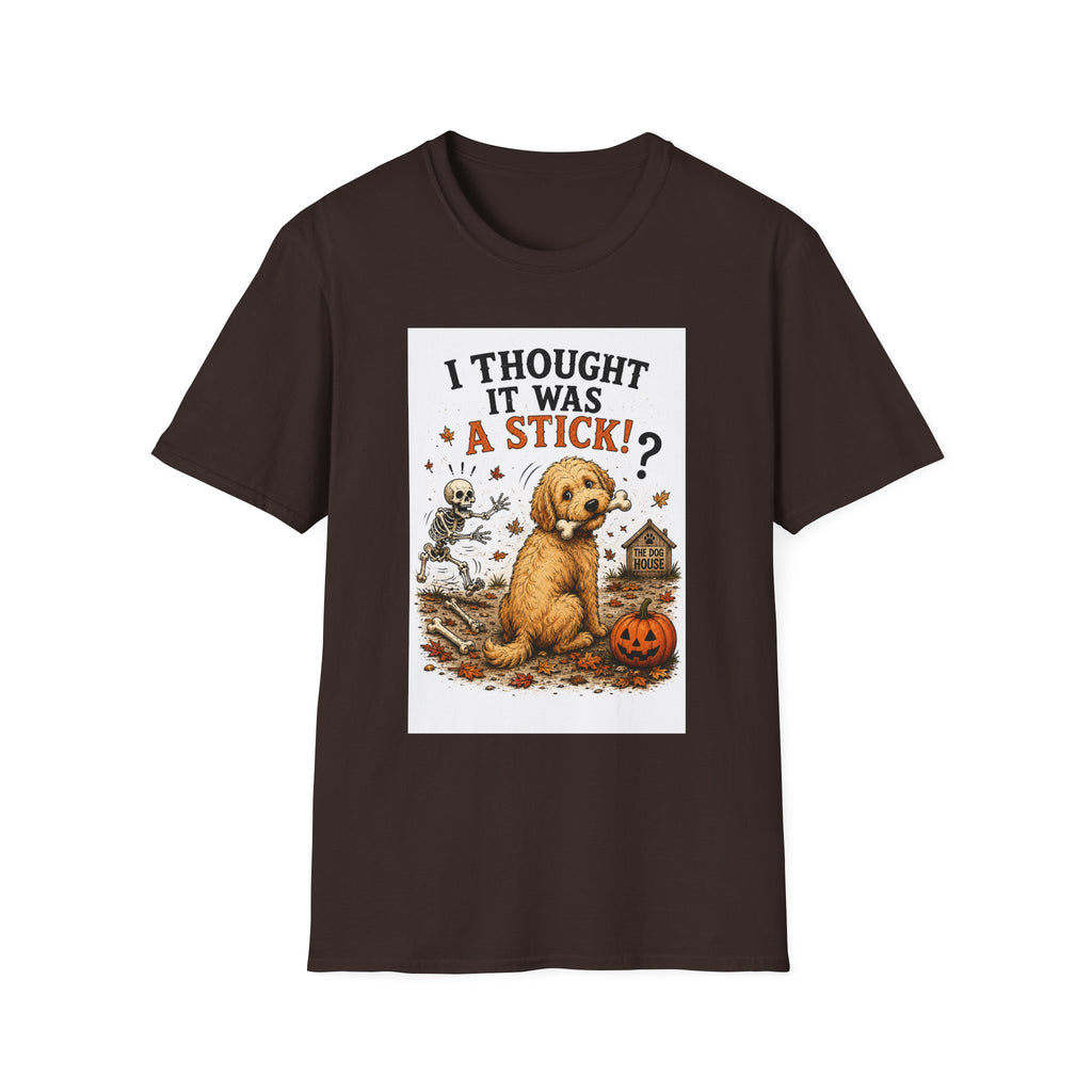 Funny Halloween Dog Shirt – I Thought It Was a Stick! | Skeleton Dog T-Shirt | Vintage Halloween Tee | Cute Dog Lover Gift | Fall Graphic Tee