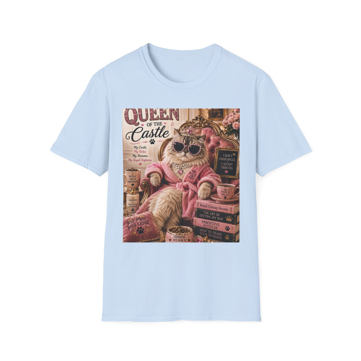 Queen of the Castle | Classy Cats™ T-Shirt | Funny Cat Queen Shirt | Cat Mom Gift | Royal Cat Tee | Elegant Cat Lover Apparel