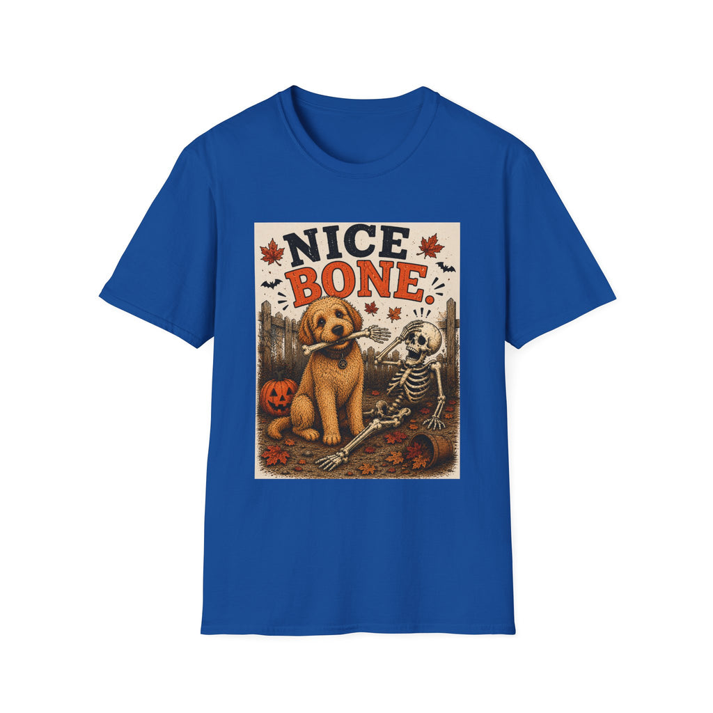 Funny Halloween Dog Shirt – Nice Bone. | Skeleton Dog T-Shirt | Vintage Halloween Tee | Dog Lover Gift | Cute Fall Graphic Tee | Funny Spooky Shirt