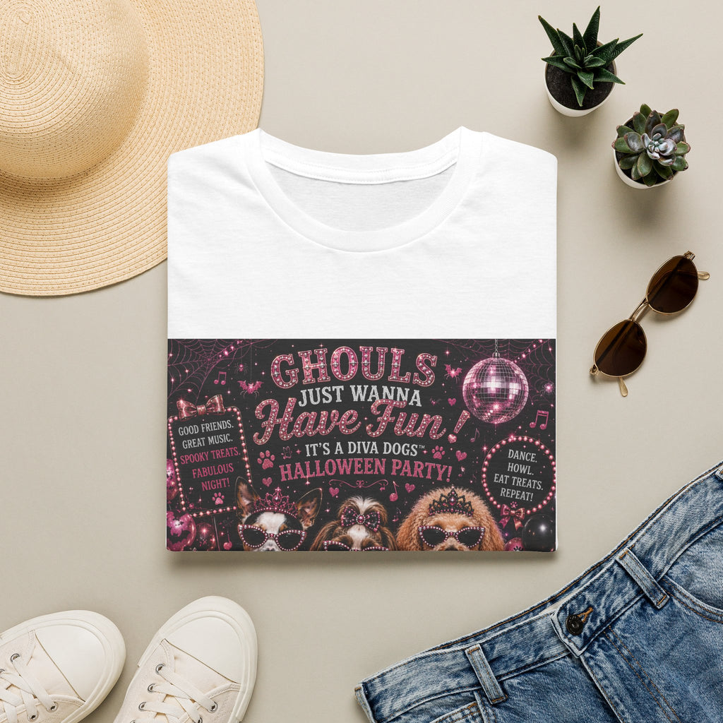Ghouls Just Wanna Have Fun! | Diva Dogs™ Halloween Party T-Shirt | Funny Halloween Dog Shirt | Dog Mom Gift | Glam Dog Lover Tee