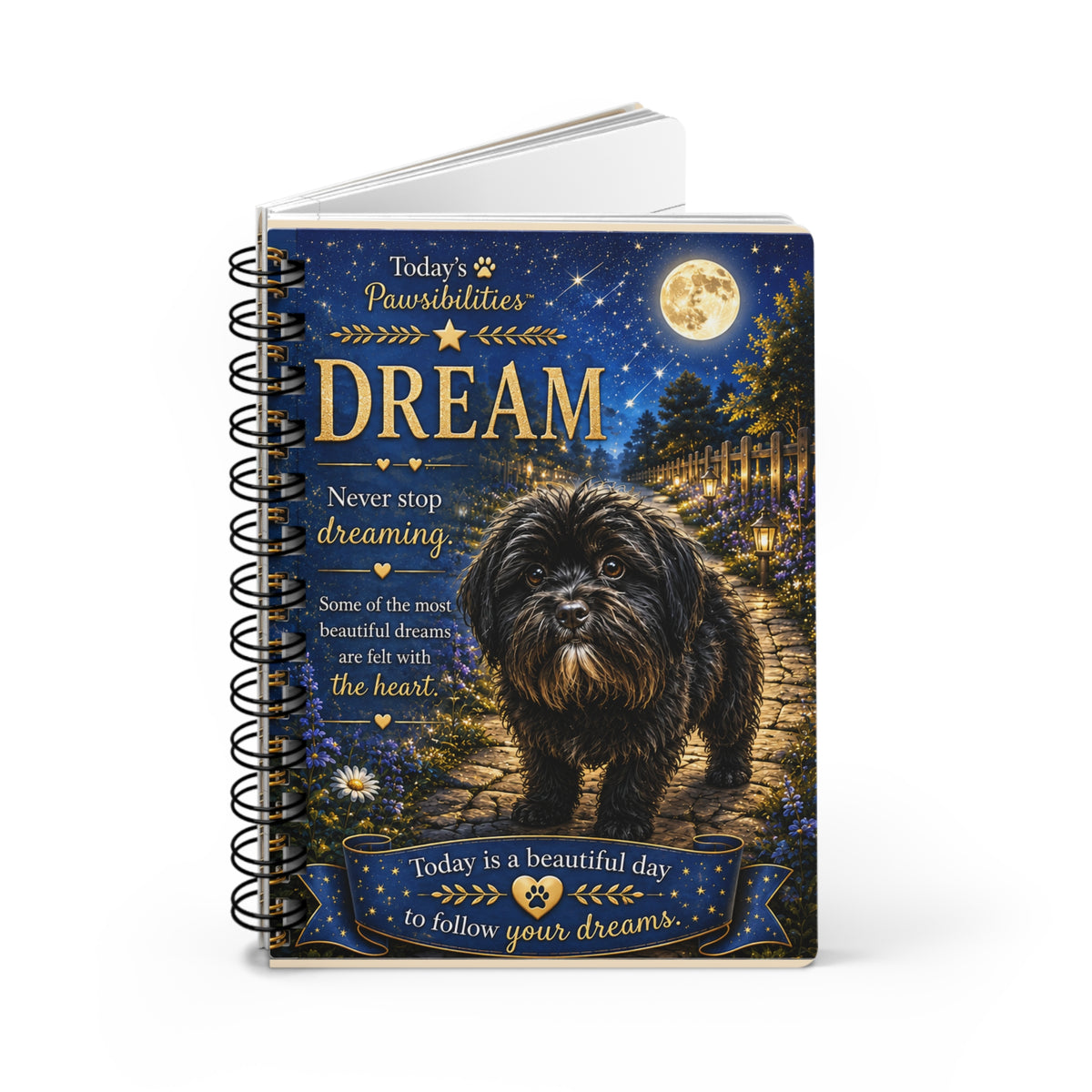 Today's Pawsibilities™ – DREAM Spiral Bound Journal | Maxx Inspirational Dog Journal | Dream Big Writing Notebook